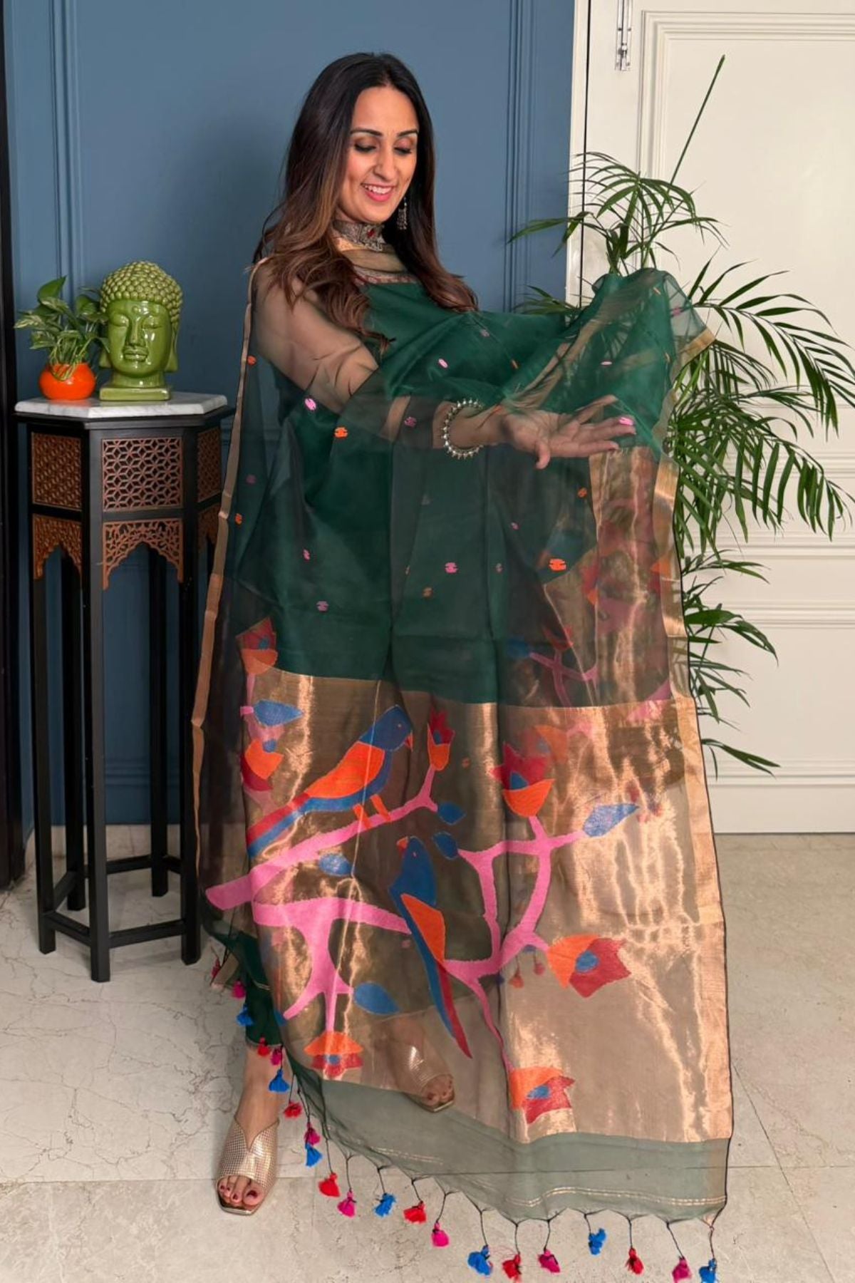 Muslin sets with Paithani inspired Jamdani work