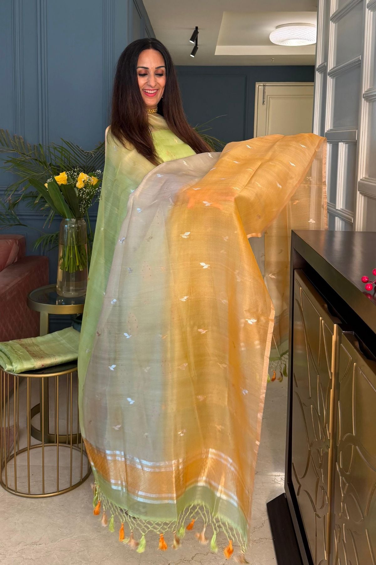 Banarasi weave on Pure Raw silk suit sets with pure organza dupatta!!!