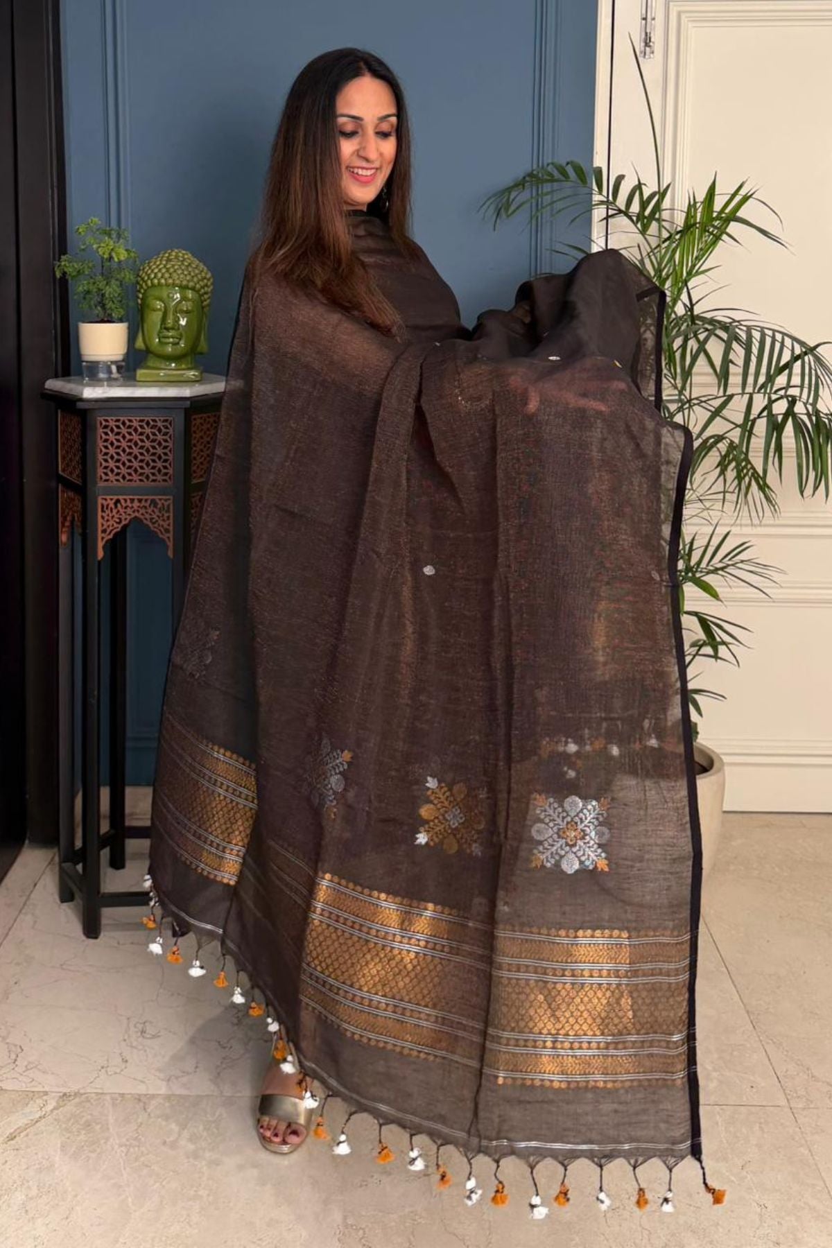 Jayshree tissue linen kurta dupatta set