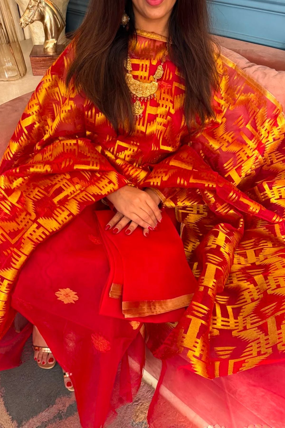 Pure muslin handwoven suit sets
