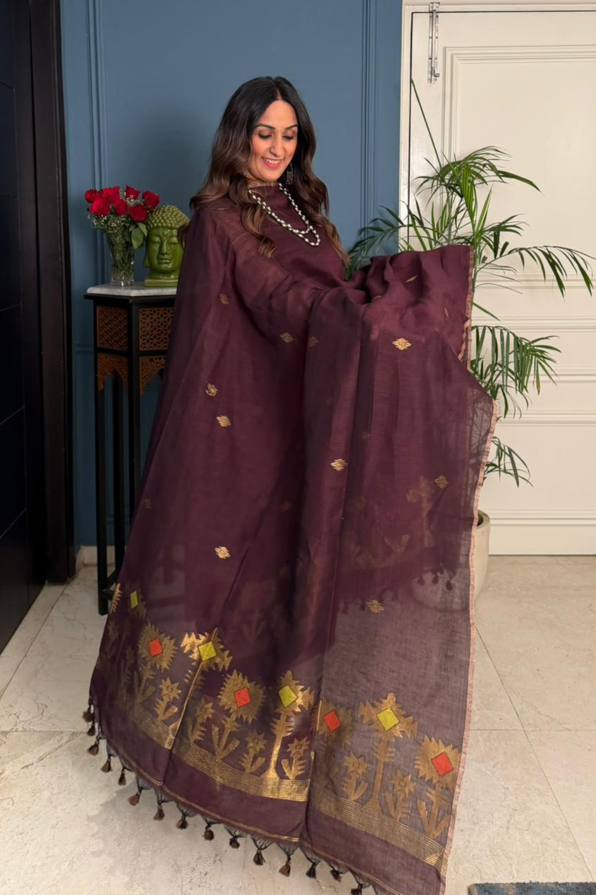 Jayshree tissue linen kurta dupatta set