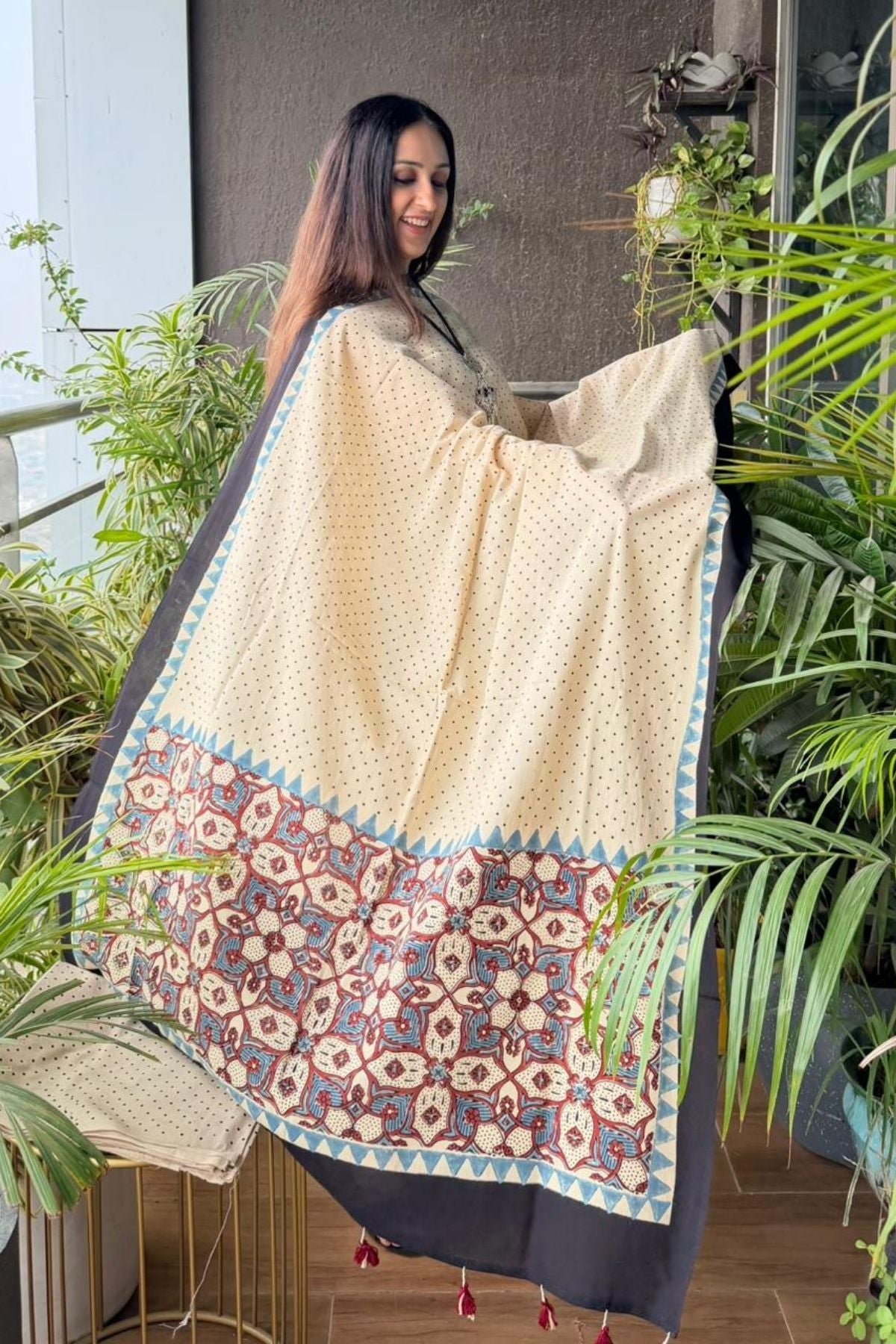 Handblocked Ajrakh Taj cotton full sets!!