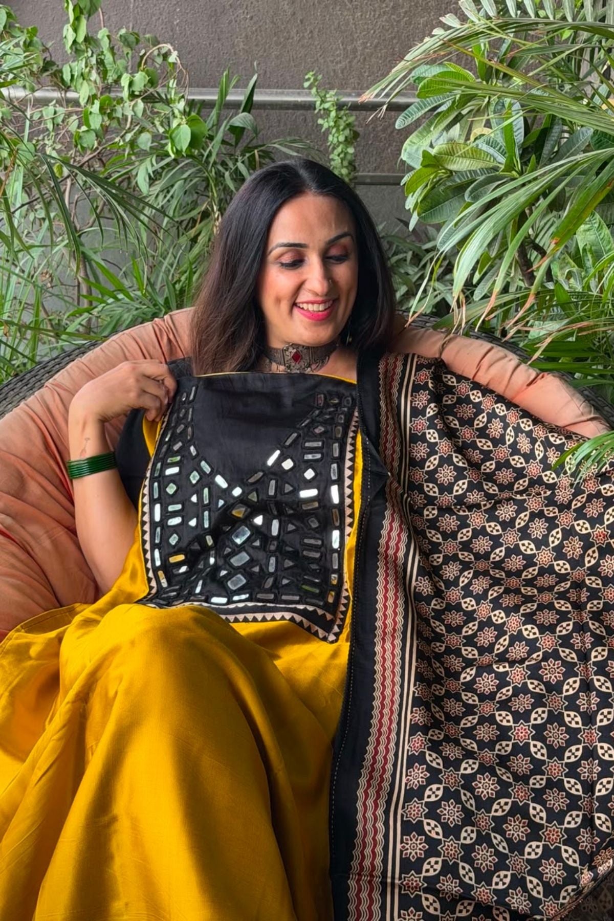 Handcrafted Kutch mirror work Mashru silk full sets!!