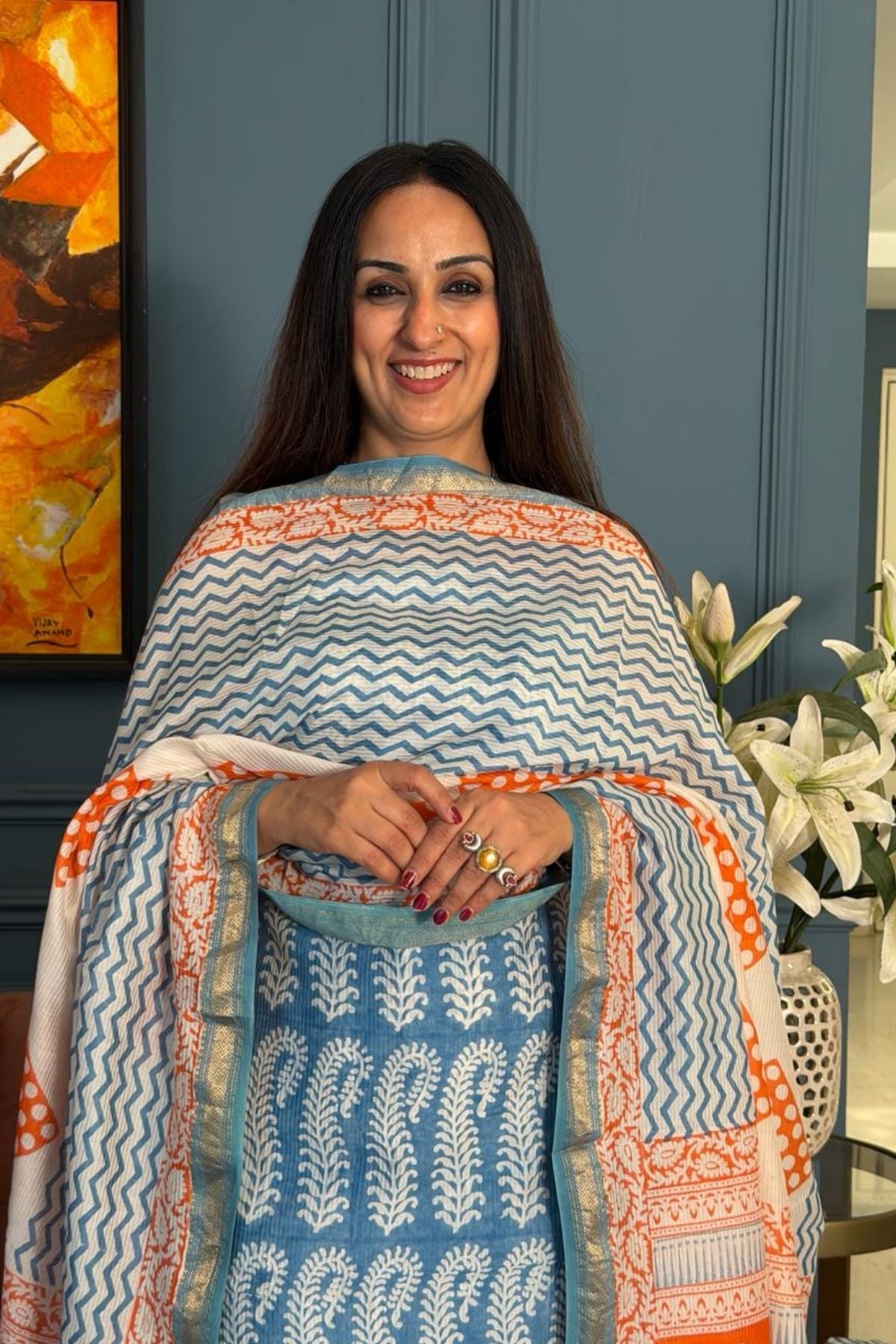 Handblocked Bagh full sets on pure Maheshwari!!