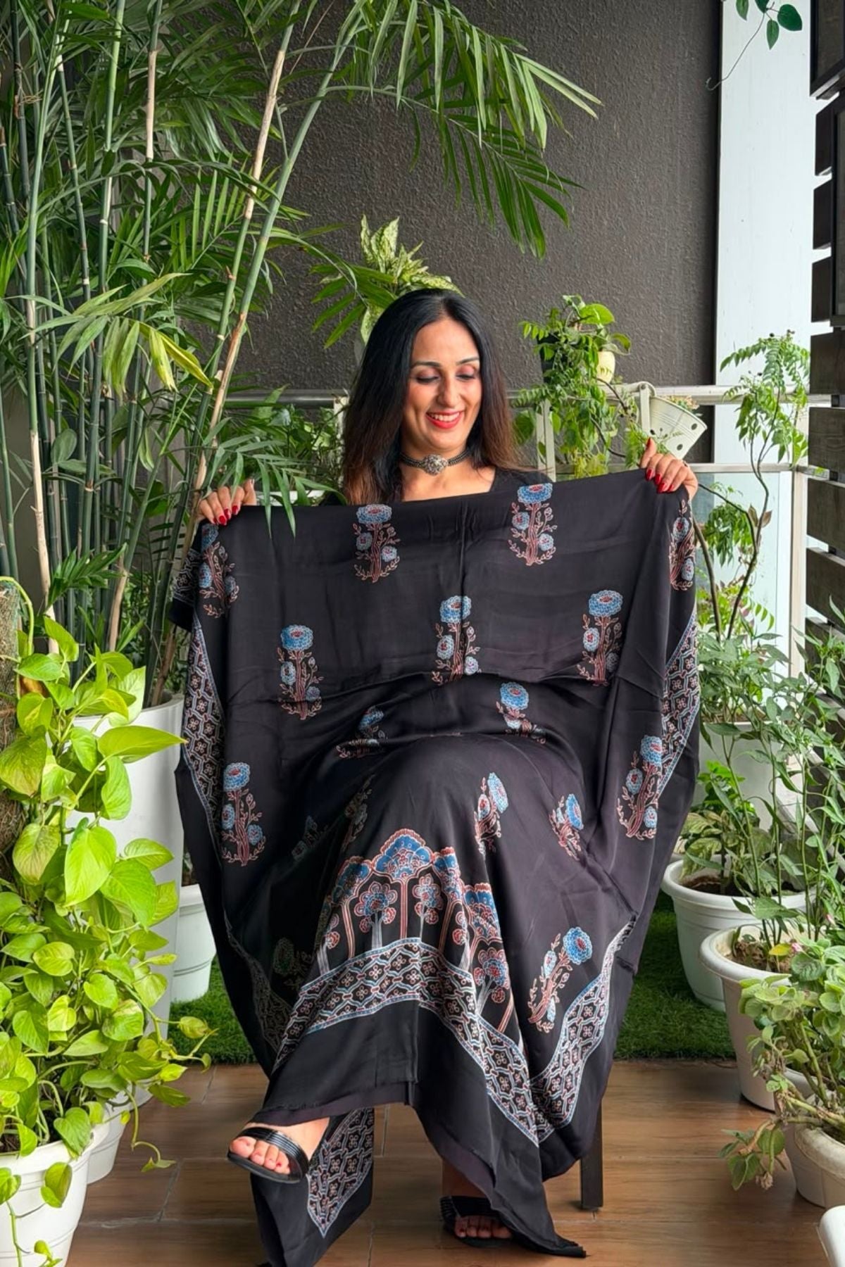 Ajrakh kurta fabric on pure modal !!