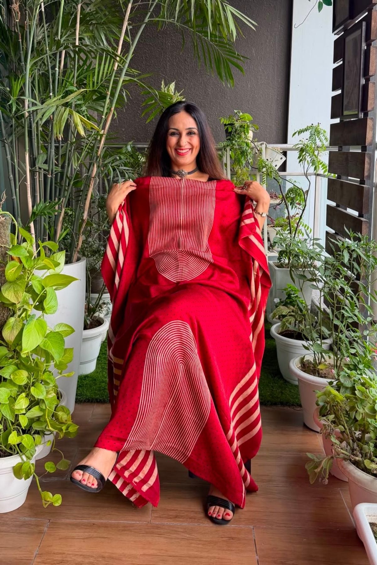 Ajrakh kurta fabric on pure modal !!