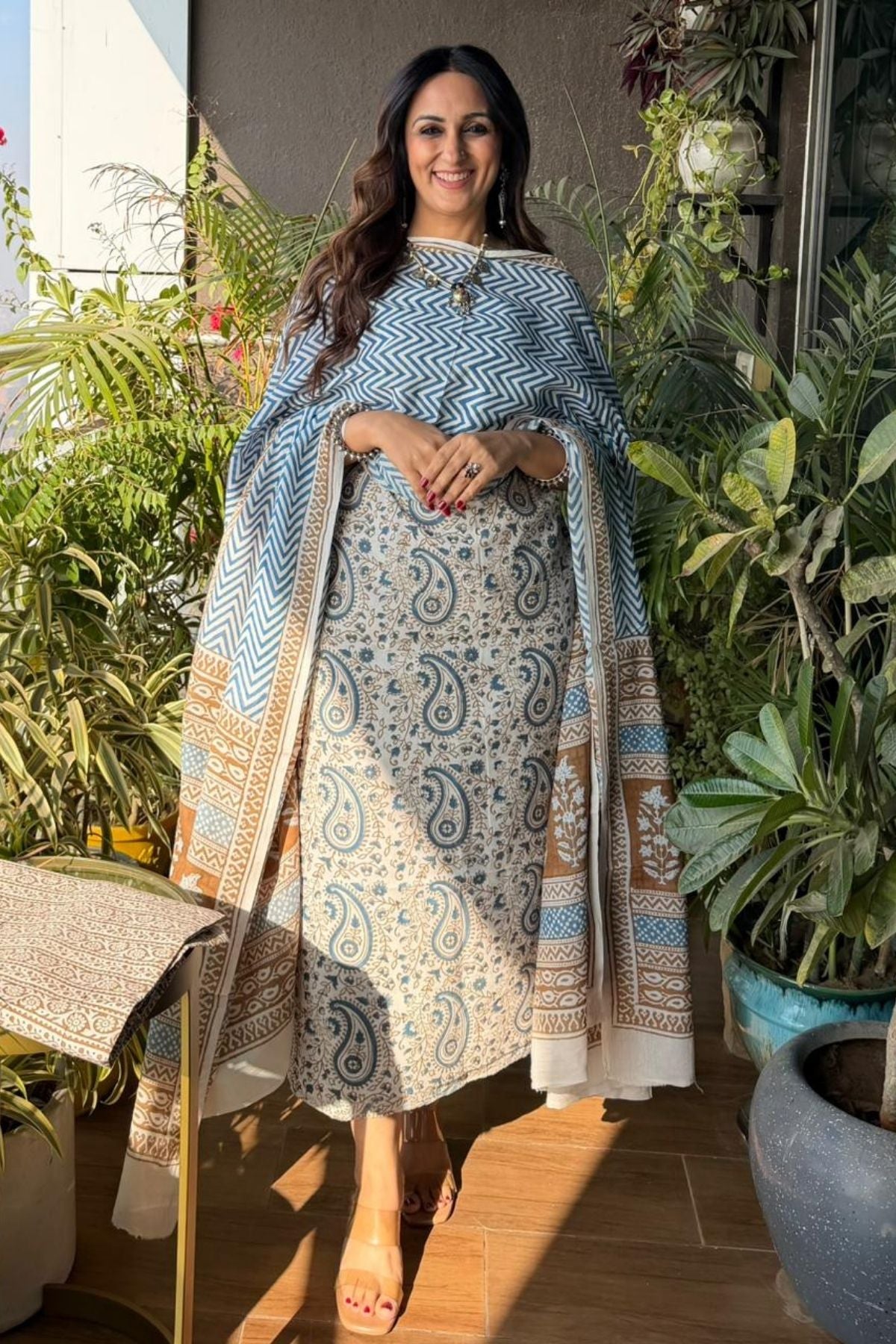 Bagh Blockprinted taj cotton full suit set