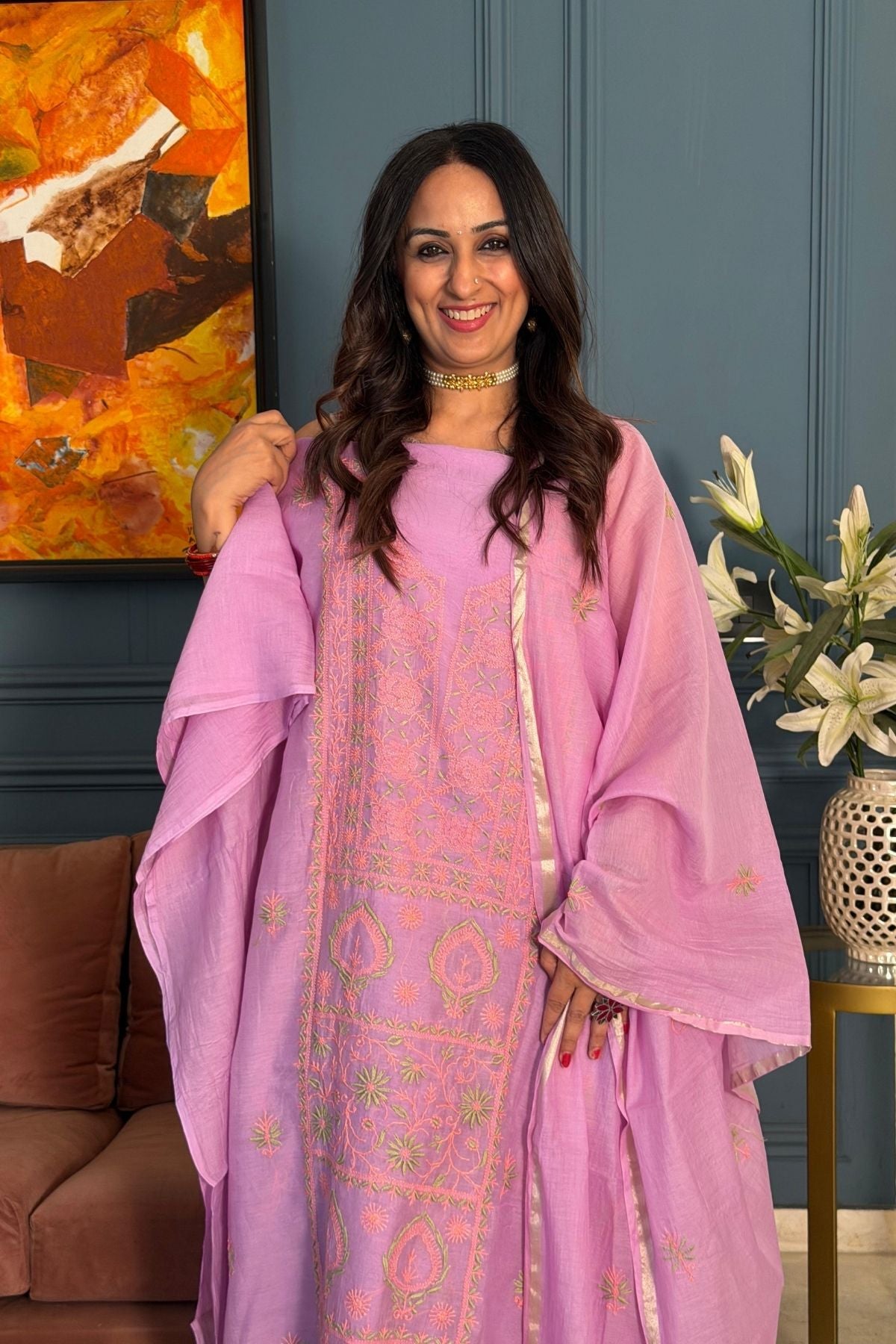 Chikankari on pure Mul cotton!!