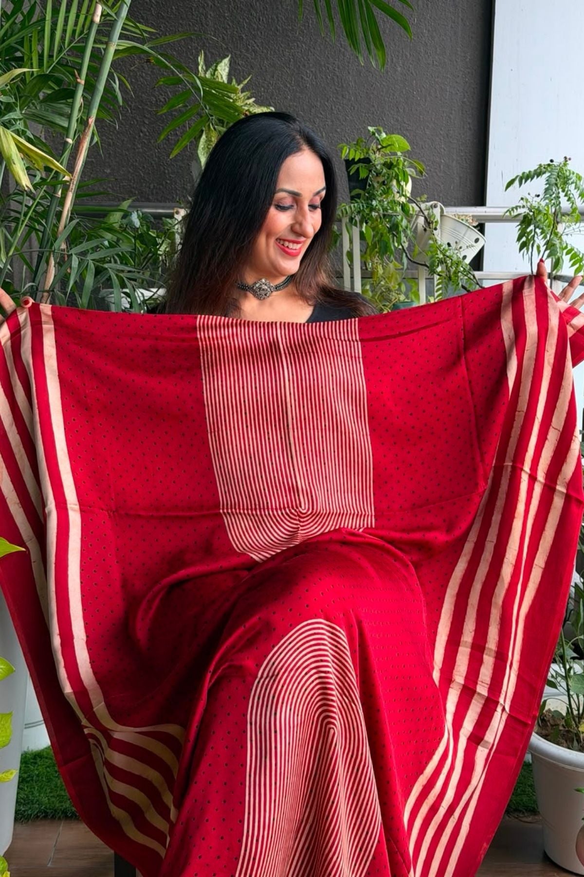 Ajrakh kurta fabric on pure modal !!