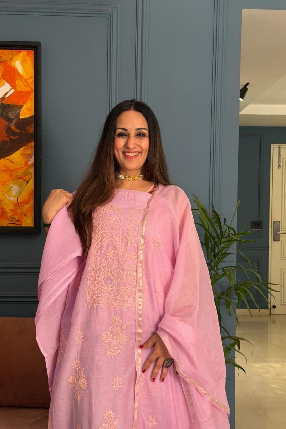 Chikankari on pure Mul cotton!!