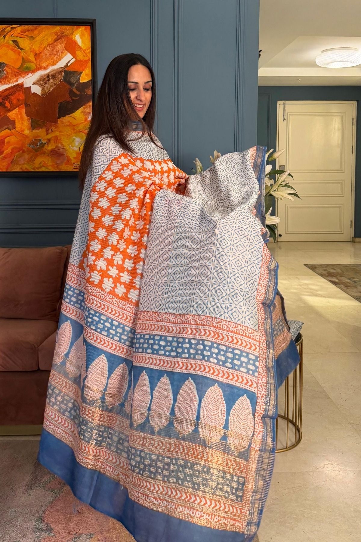 Handblocked Bagh full sets on pure Maheshwari!!