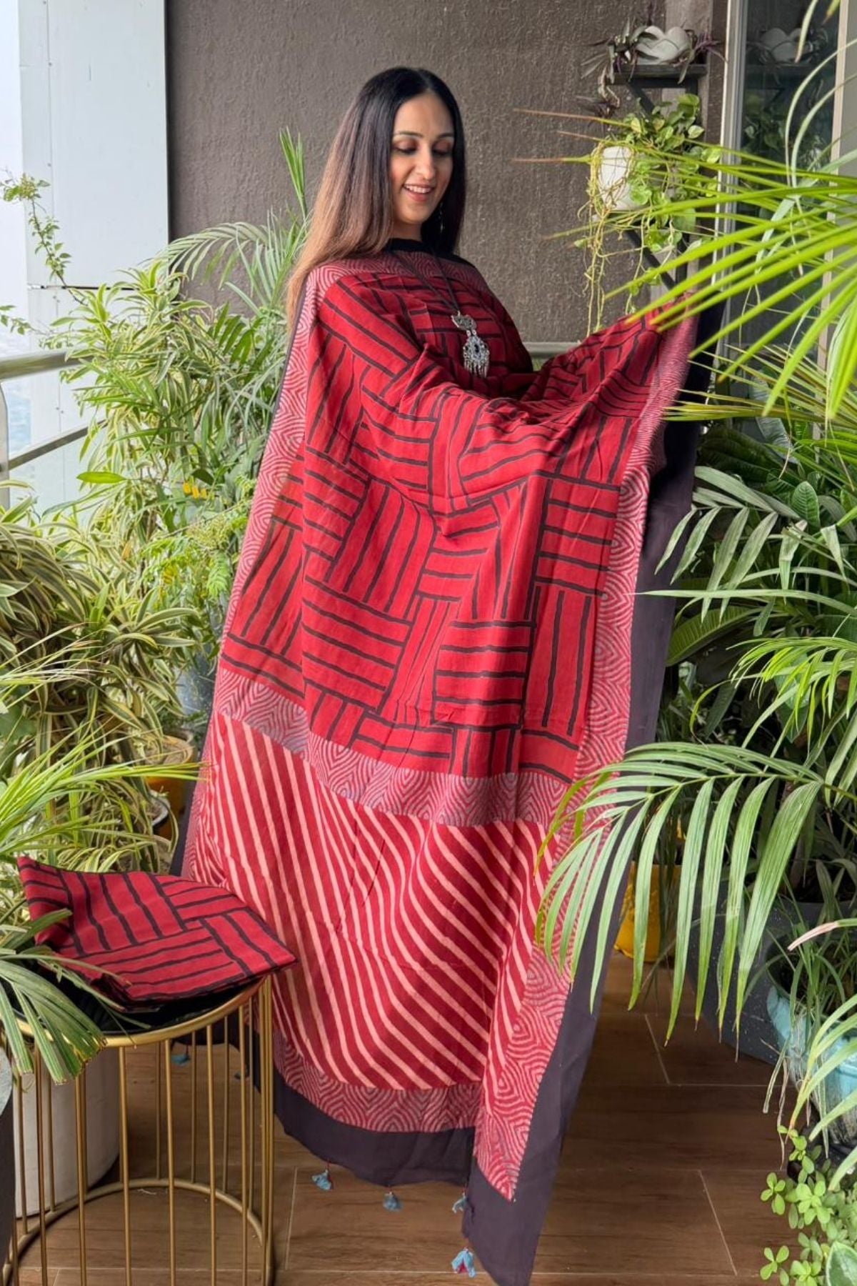 Handblocked Ajrakh Taj cotton full sets!!