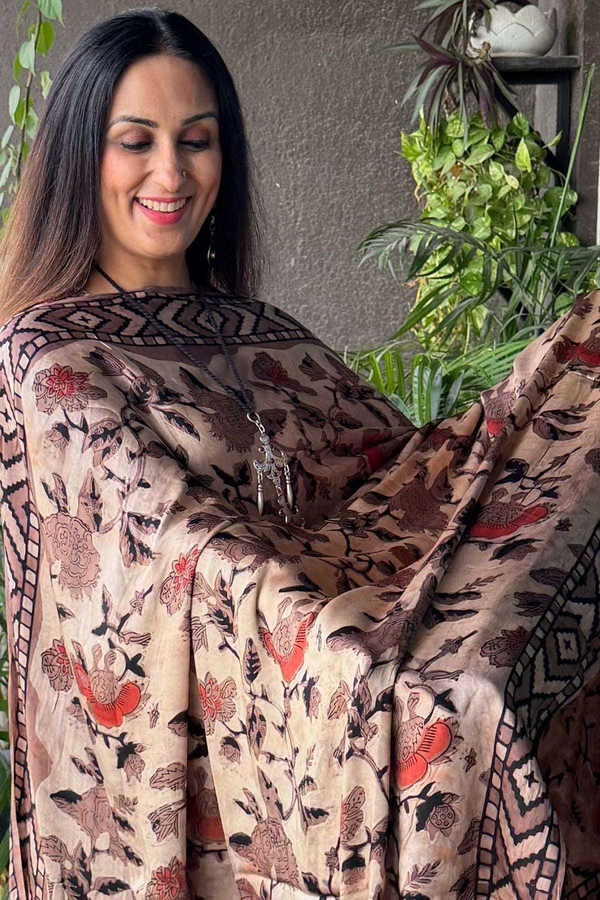 Ombré dyed modal kurta fabric with vegetable Handblock dyed dupatta!!