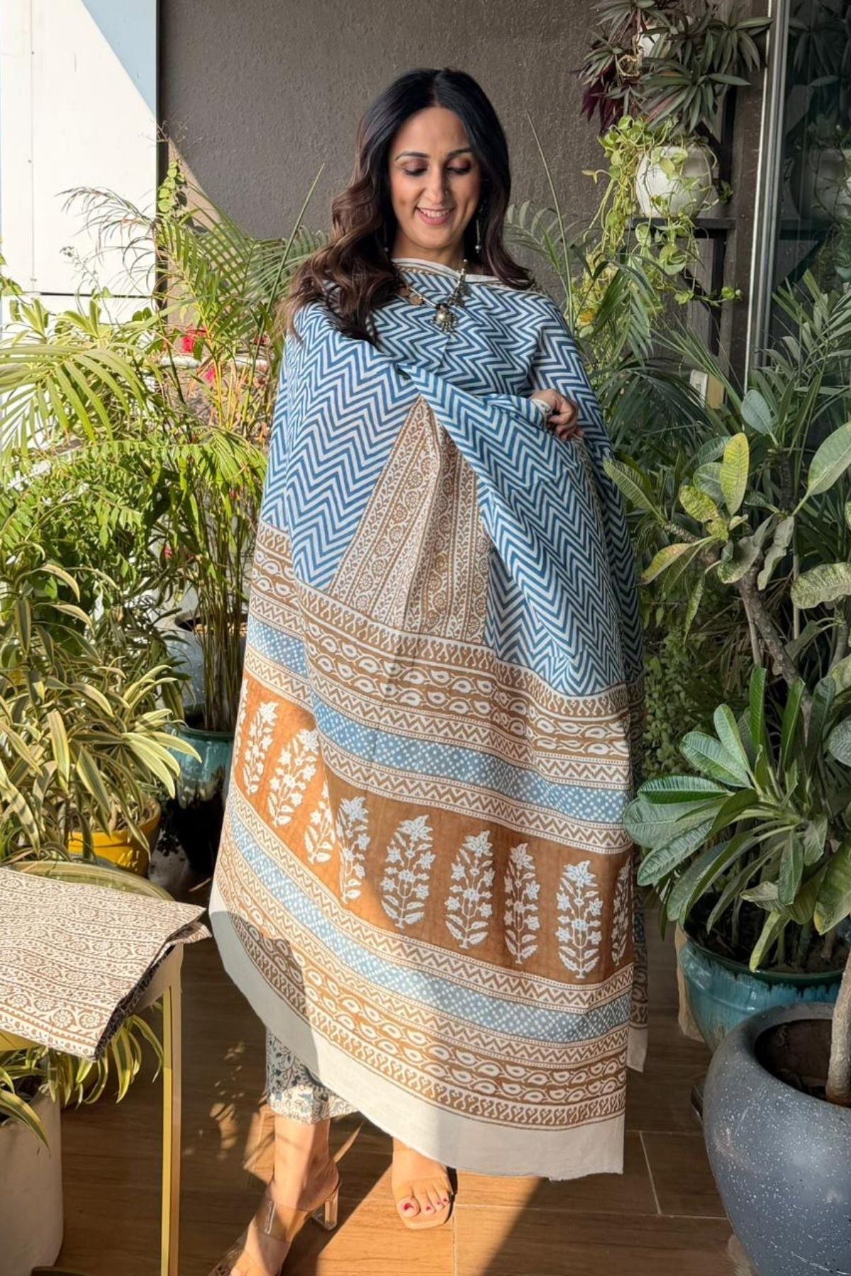 Bagh Blockprinted taj cotton full suit set