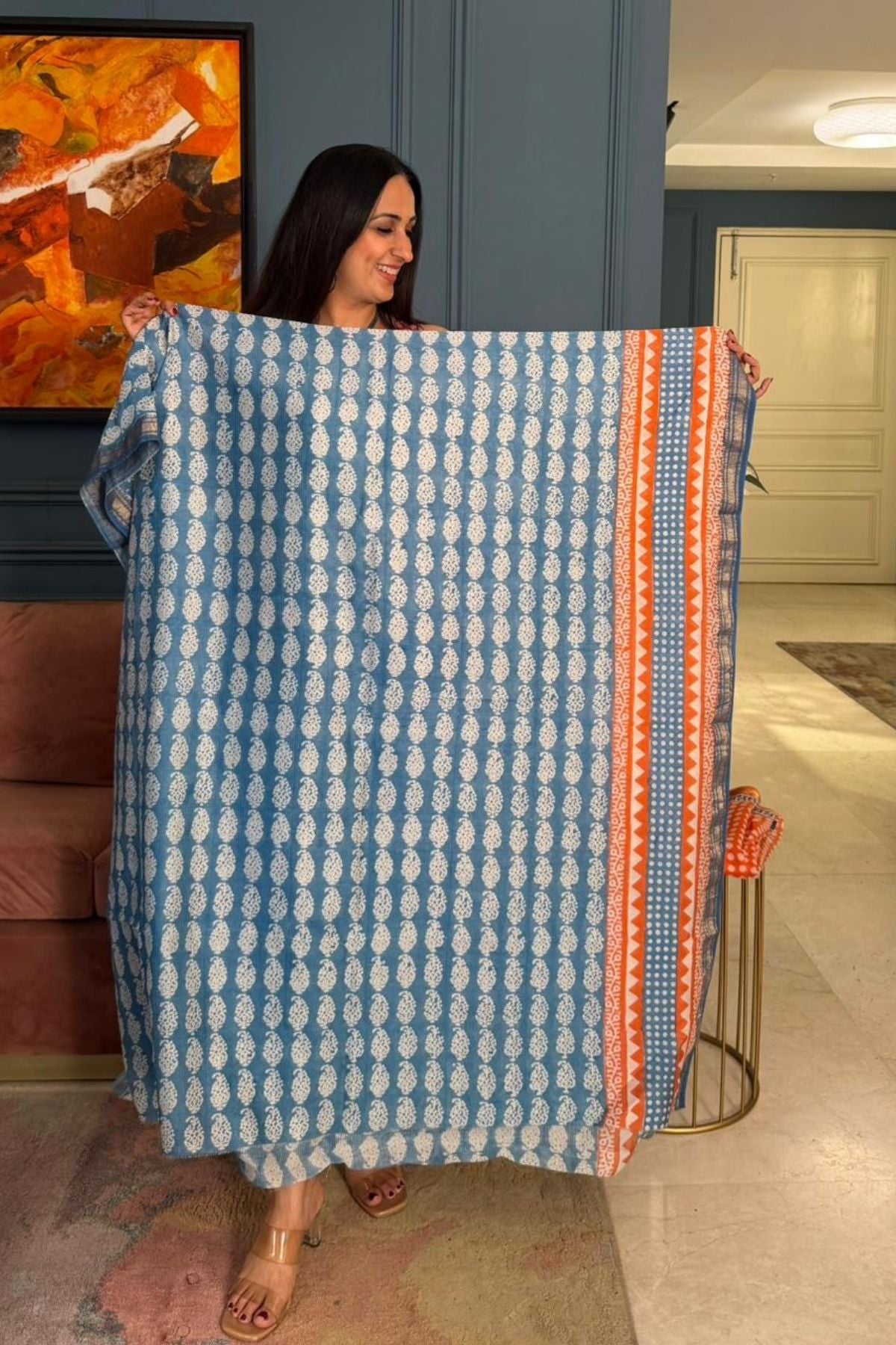 Handblocked Bagh full sets on pure Maheshwari!!