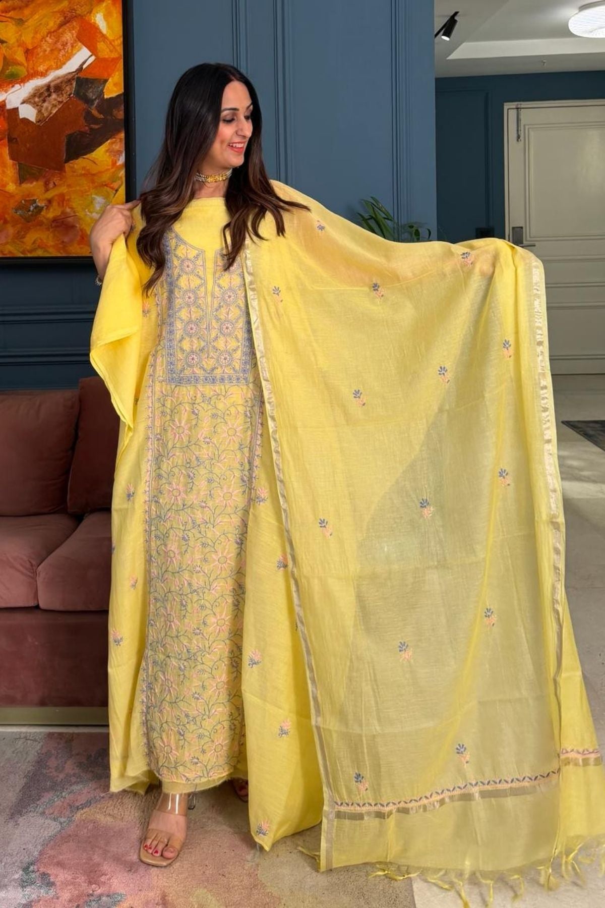 Chikankari on pure Mul cotton!!