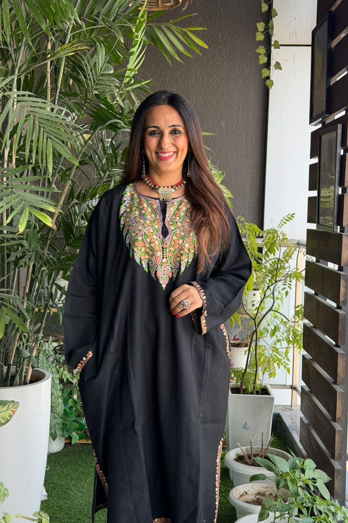 Woollen Kashmiri Phiran with Aari work