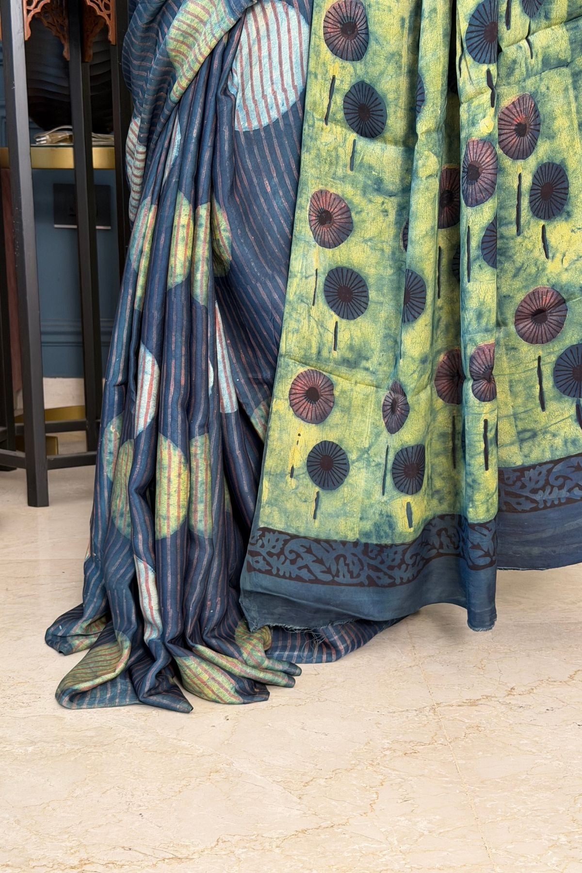 Pomegranate handcrafted pure tussar modal saree!!