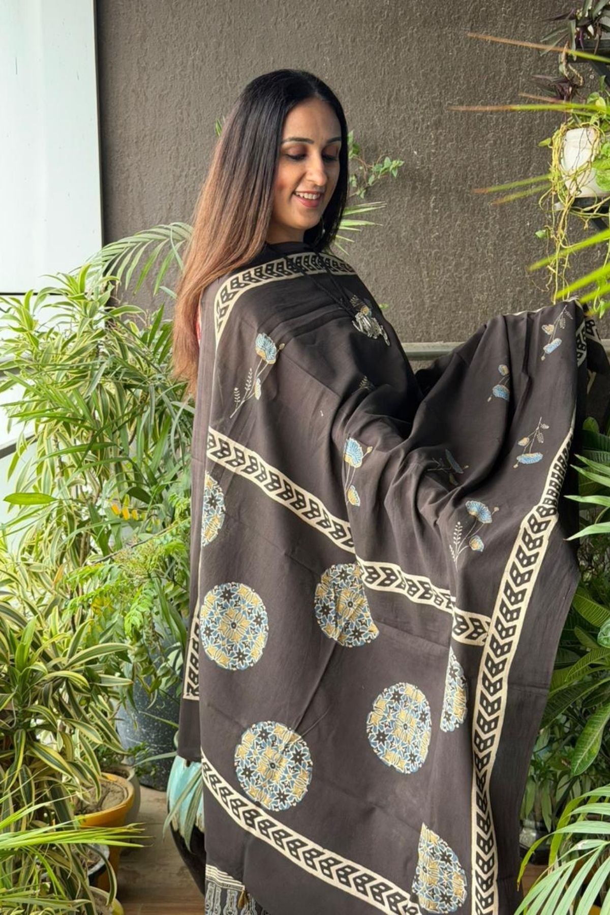Handblocked Ajrakh Taj cotton full sets!!