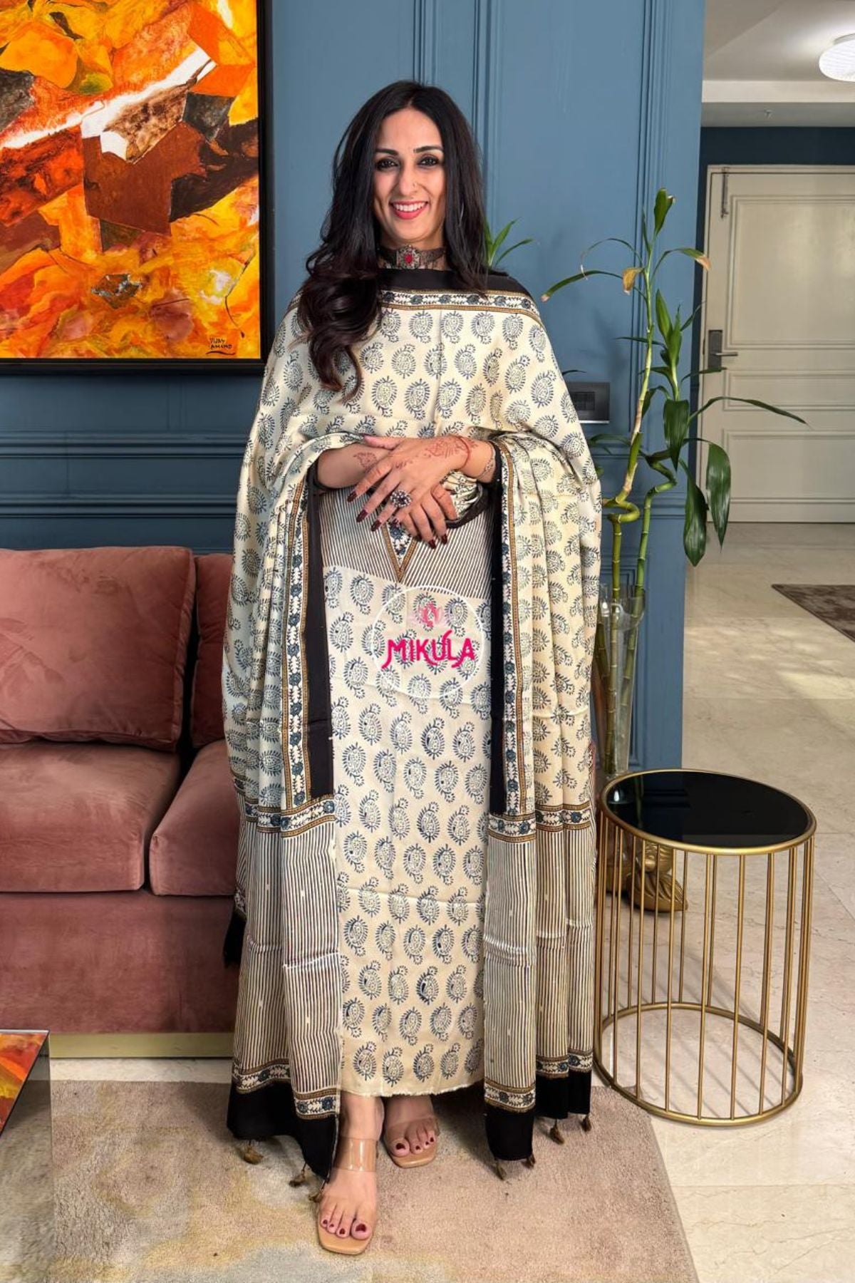 Ajrakh Modal Kurta Dupatta Set