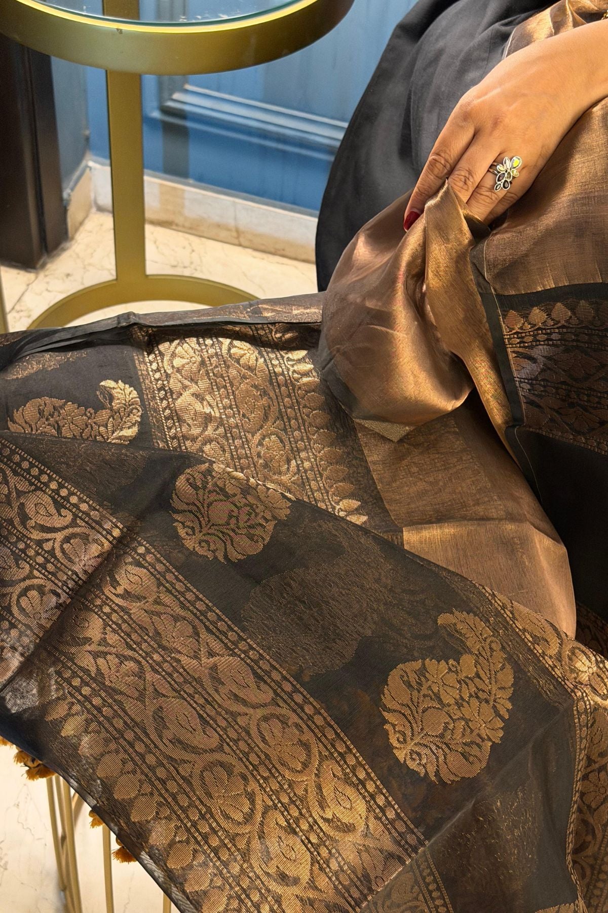 Metallic muslin tissue dupatta!!