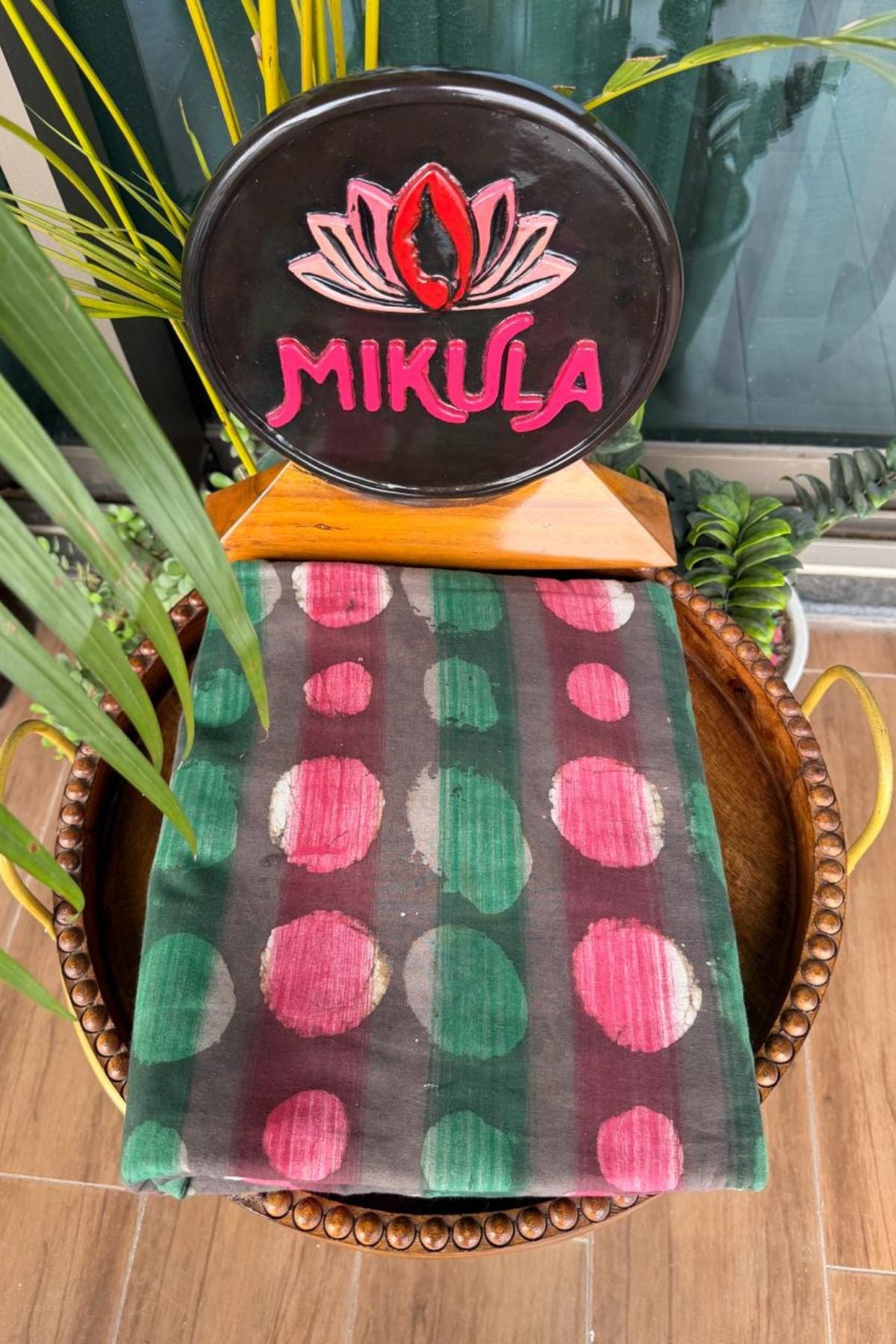 Handblocked Running pure cotton fabric with pomegranate magic!! (400/- per mtr)