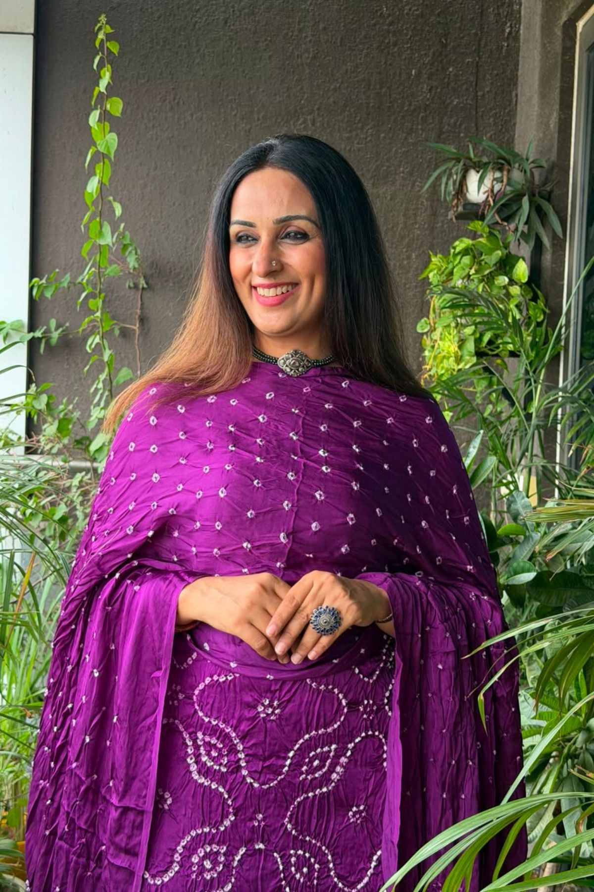 Bandhani with nakshi zari work on pure modal!!