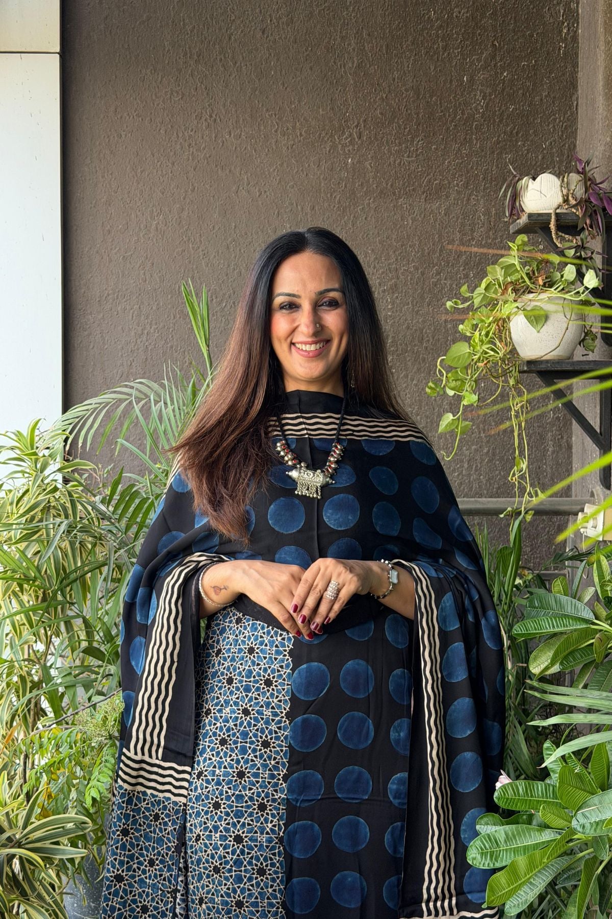Handblocked Ajrakh full sets in modal with Lagdi patta on dupatta!!