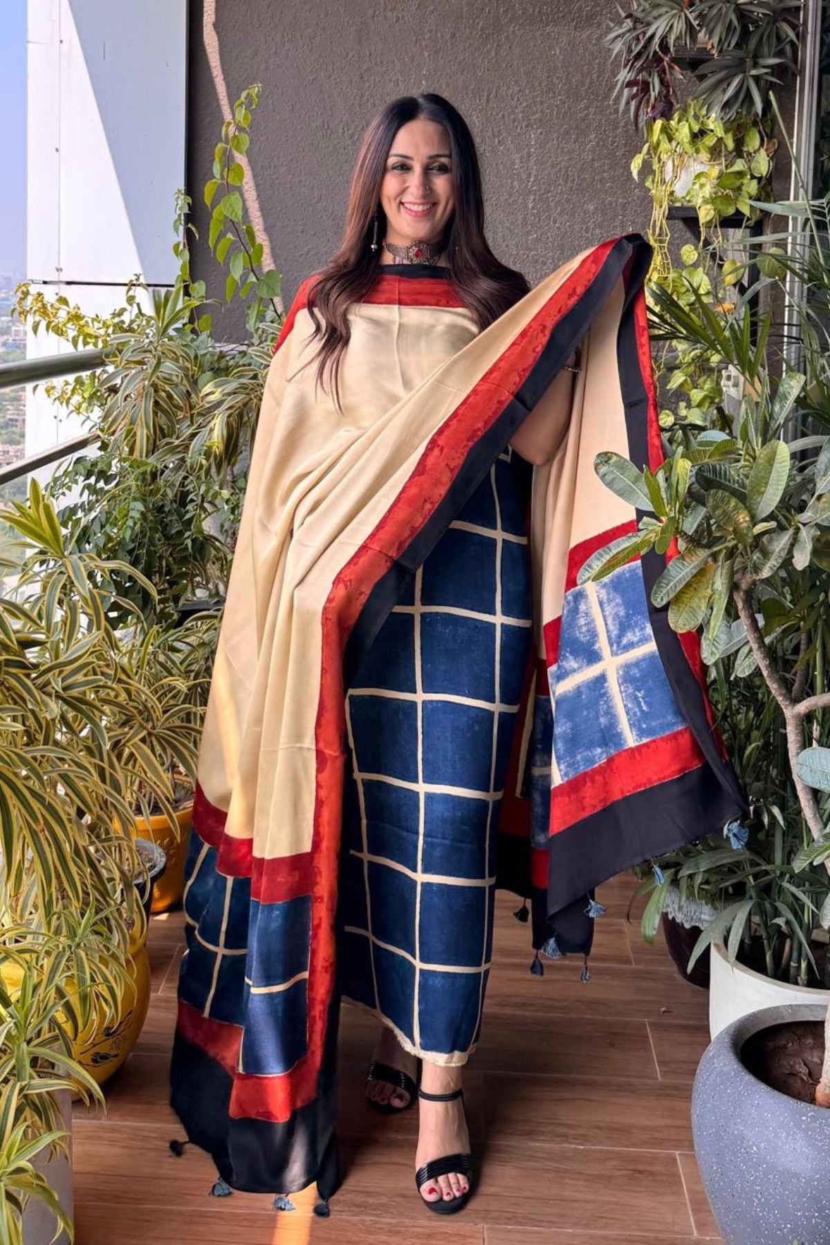 Ajrakh Modal Kurta Dupatta Set