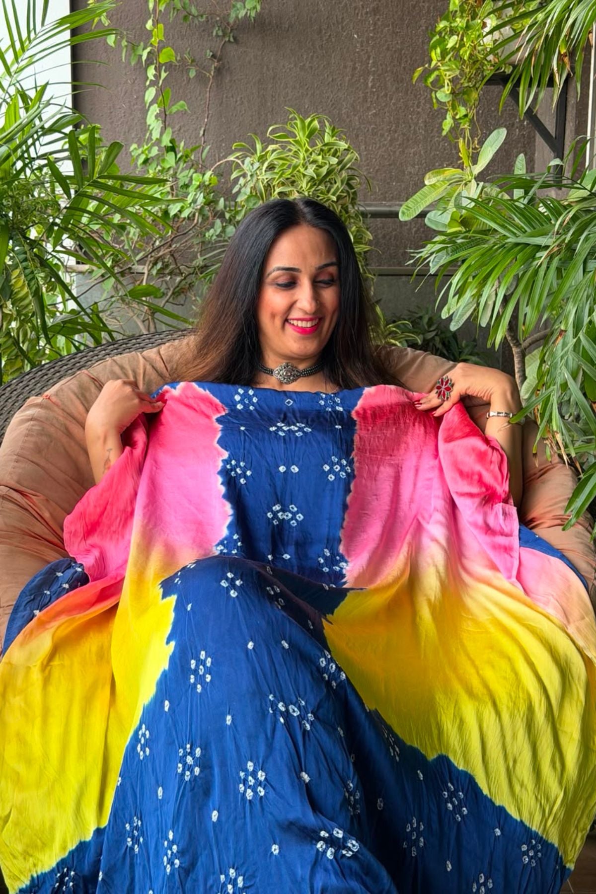 Hand BANDHANI work with ombré dyeing!!!