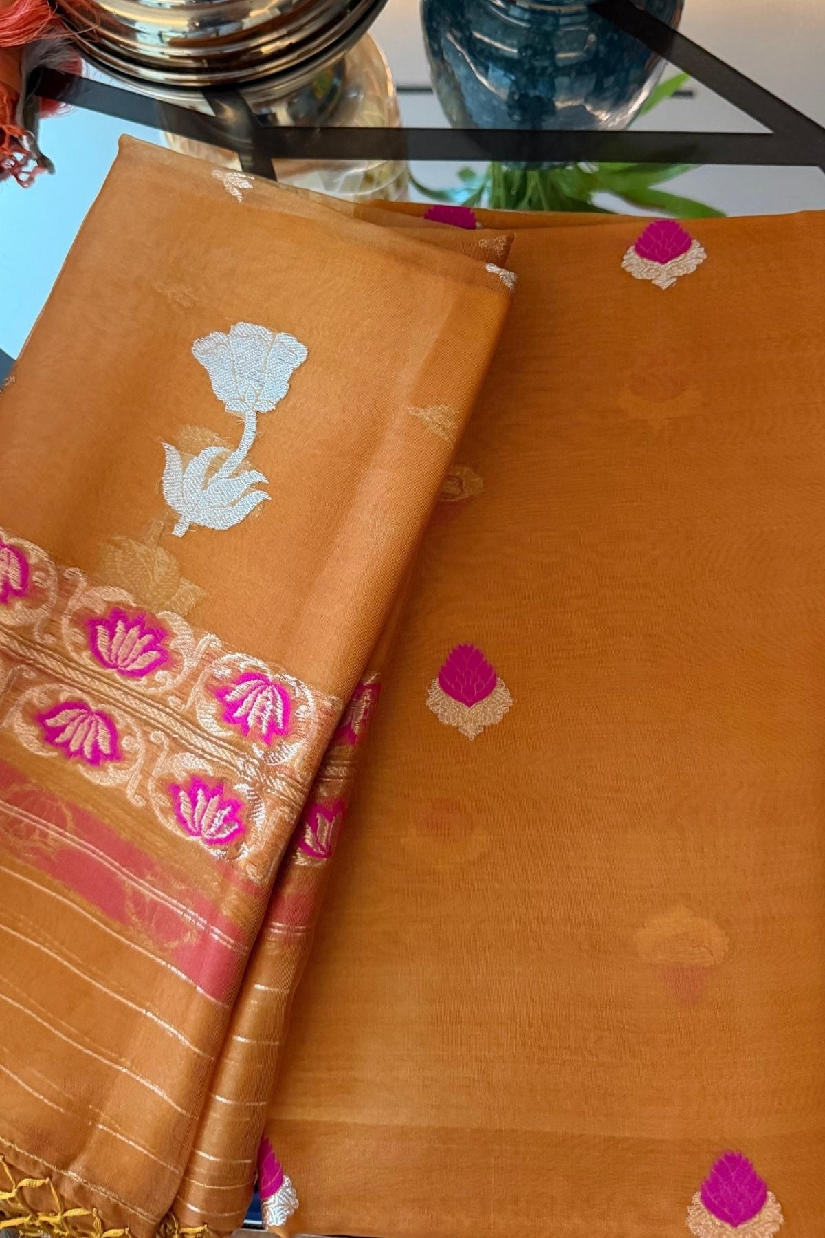Handloom pure Kora silk full suit sets!!