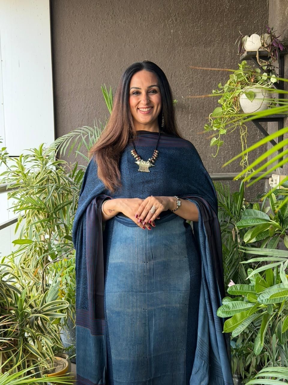 Handblocked Ajrakh full sets in modal with Lagdi patta on dupatta!!