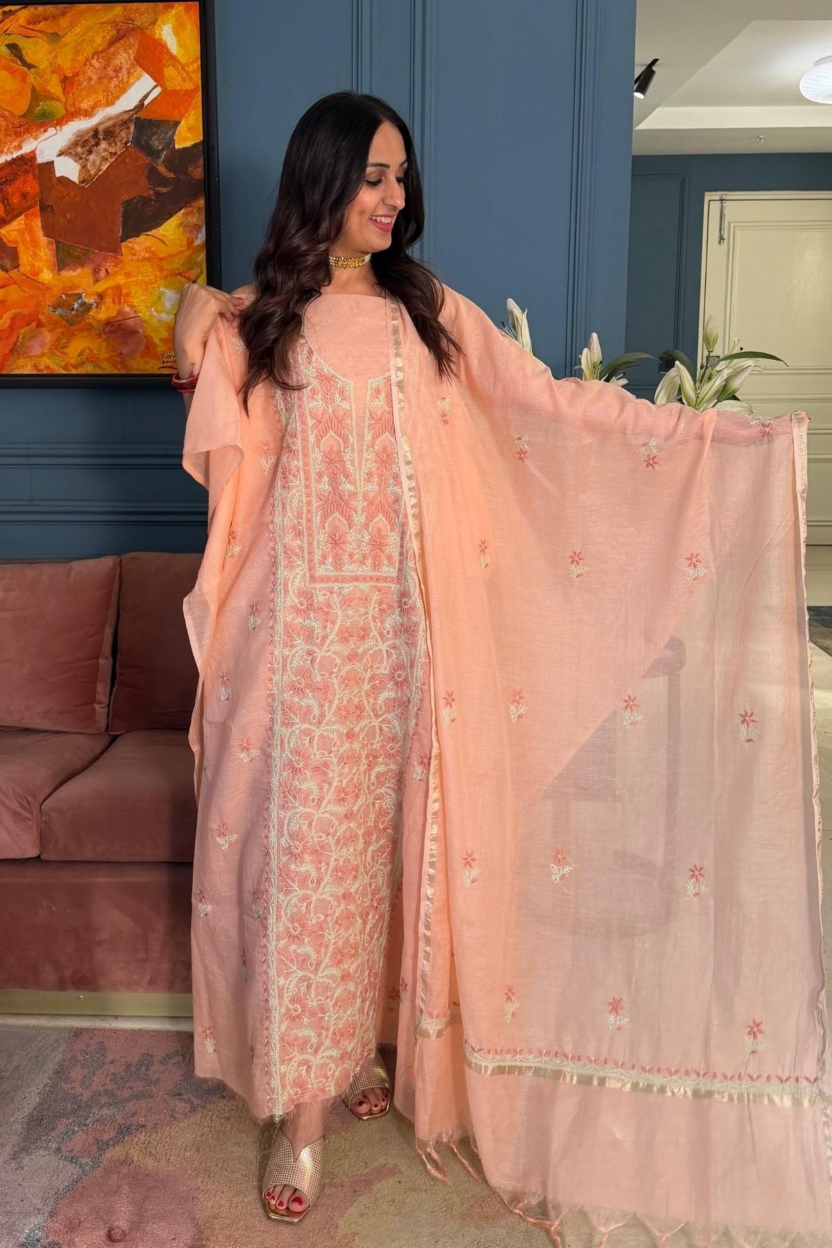 Chikankari on pure Mul cotton!!