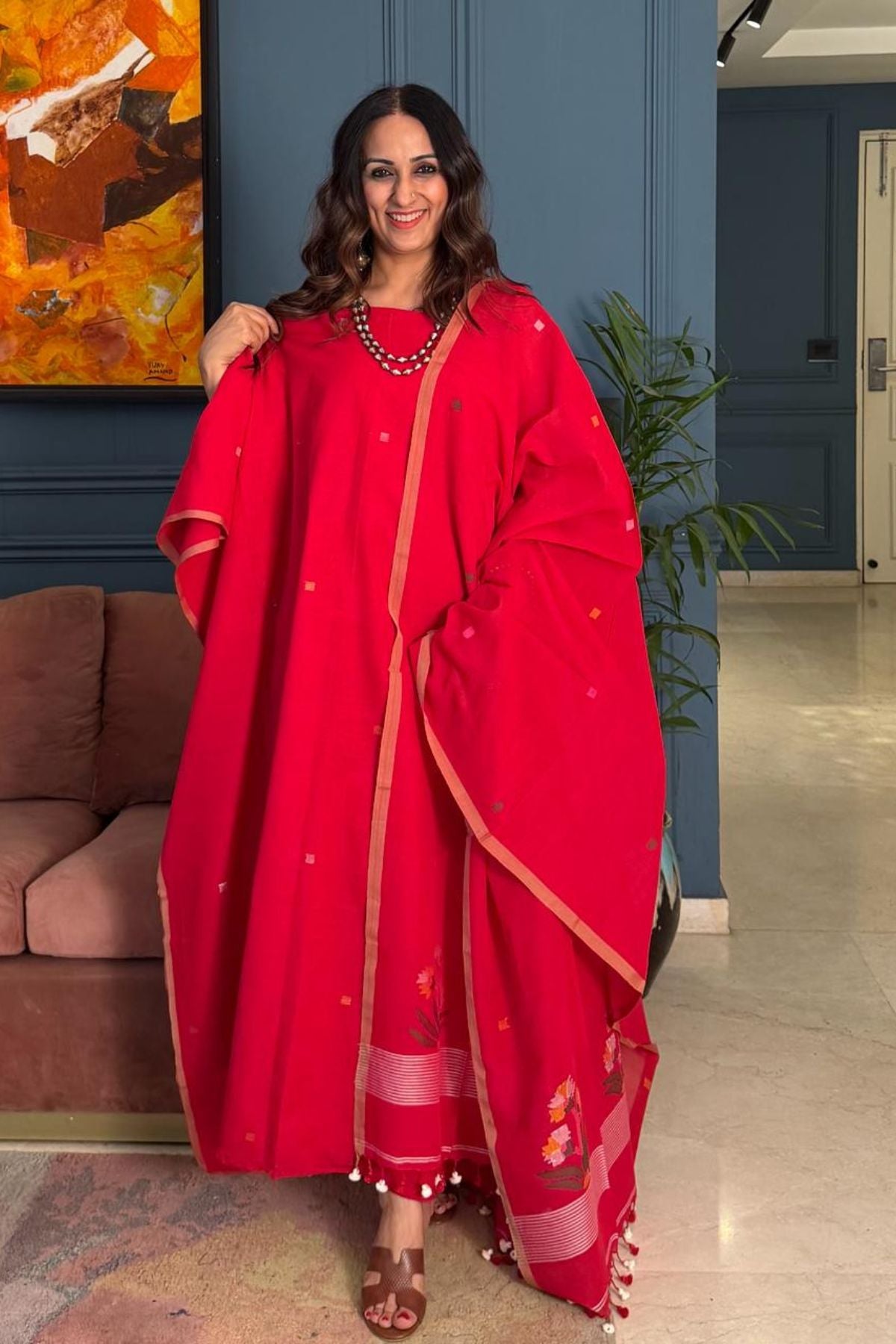 Jamdani pure cotton kurta dupatta sets!!