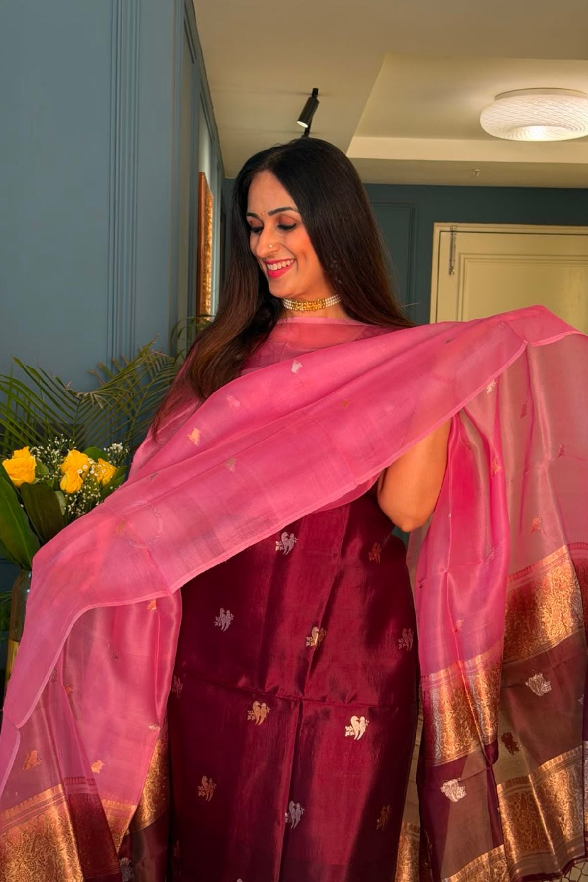 Banarasi weave on pure raw mango silk!!