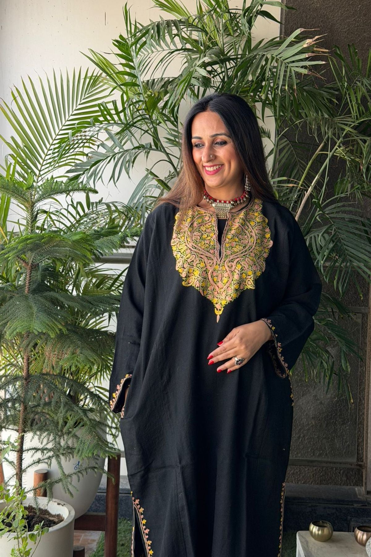 Woollen Kashmiri Phiran with Aari work