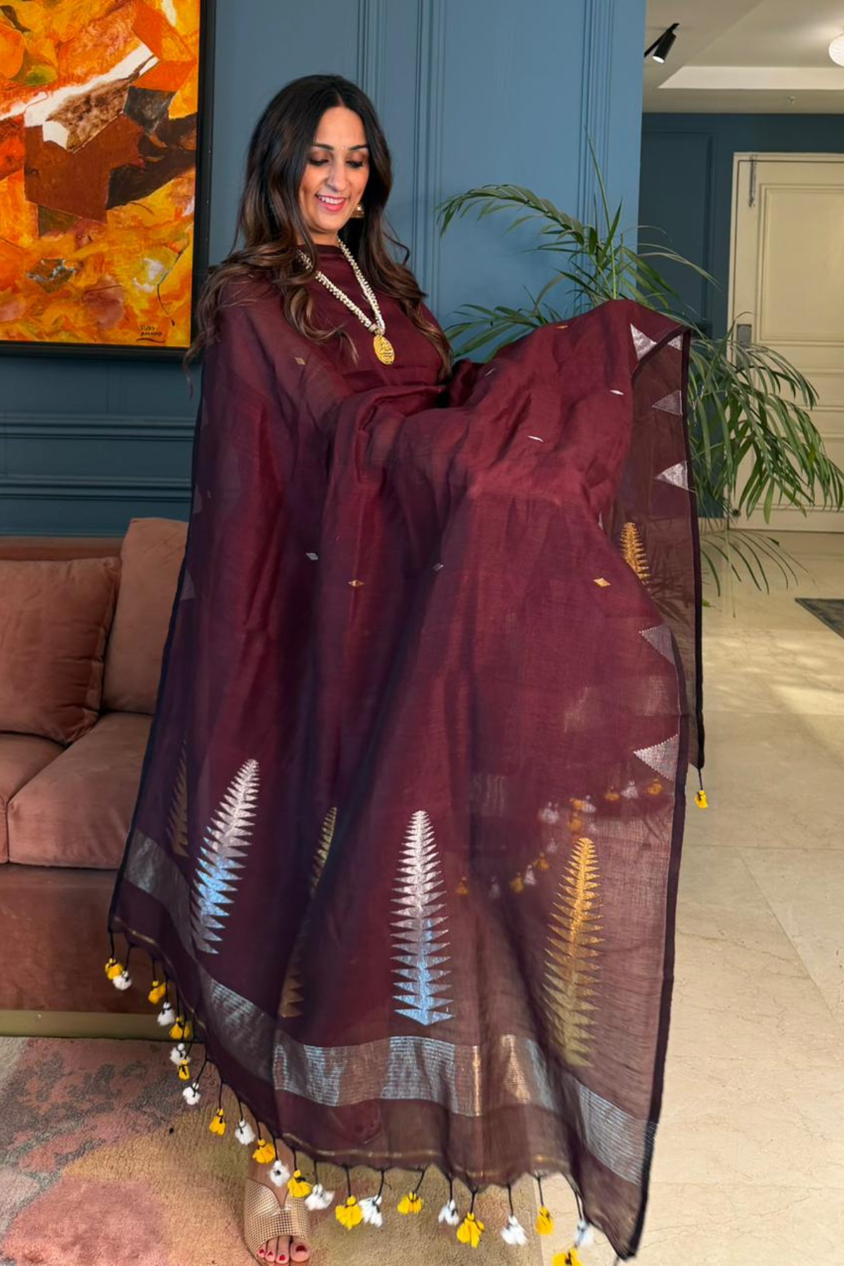 Jayshree linen kurta dupatta set