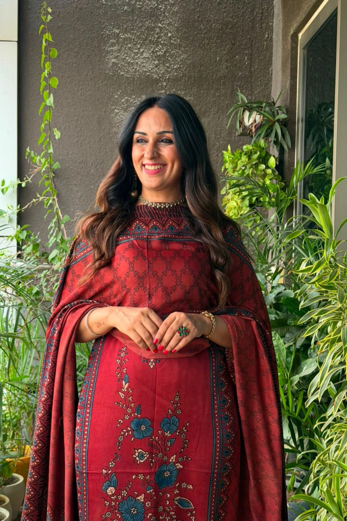 Ajrakh Modal Kurta Dupatta Set