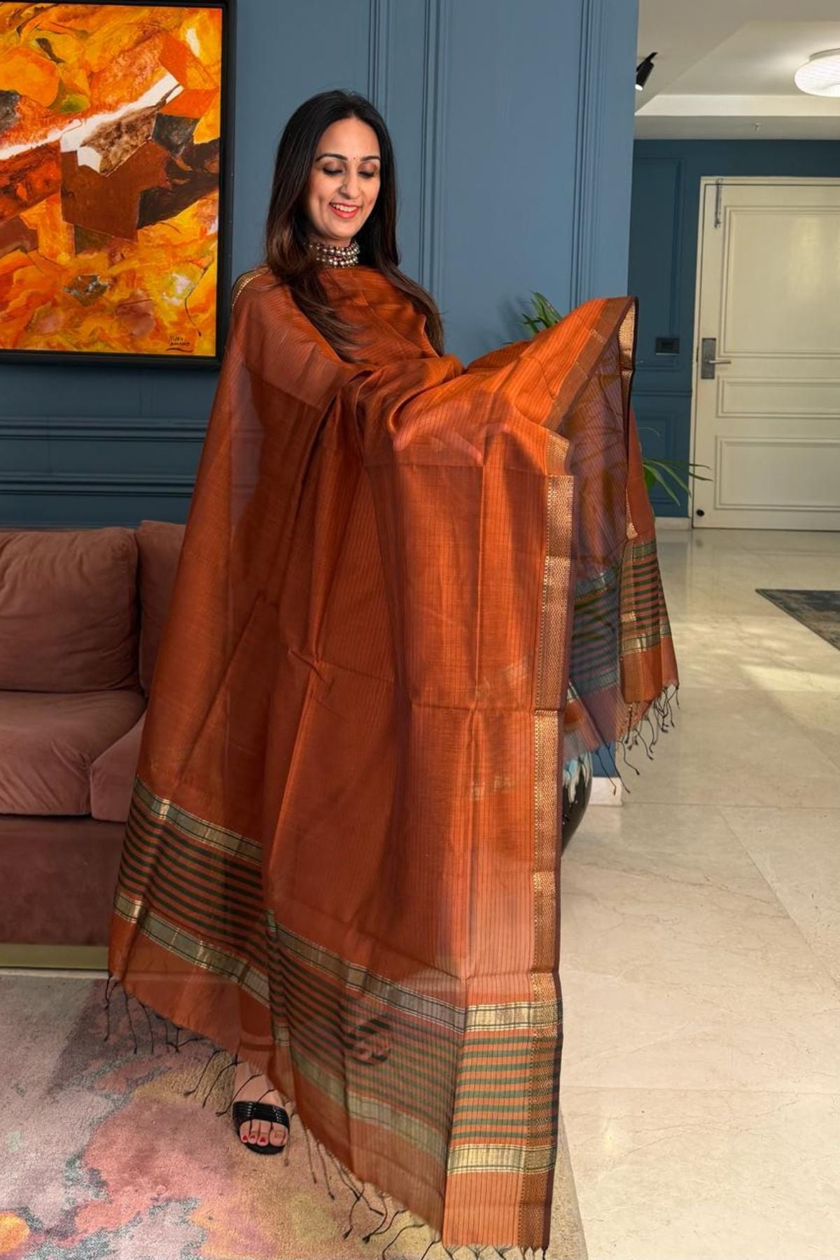 Summer special Maheshwari silk kurta dupatta set!!