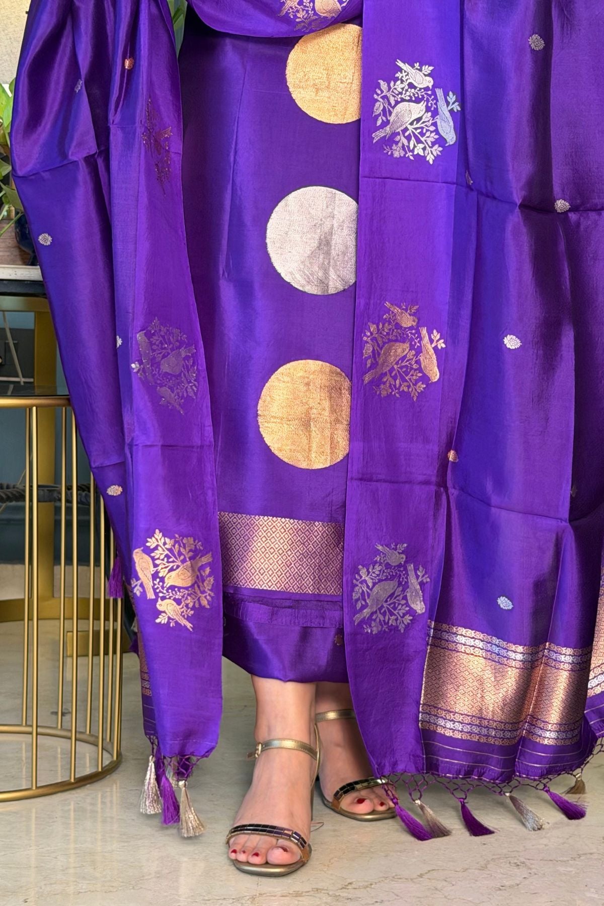 Handwoven pure raw mango silk suit sets!!