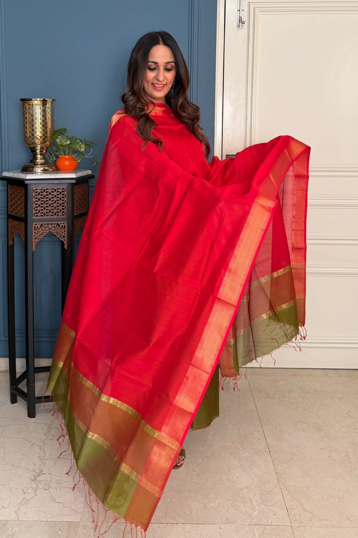 Maheshwari silk kurta dupatta set