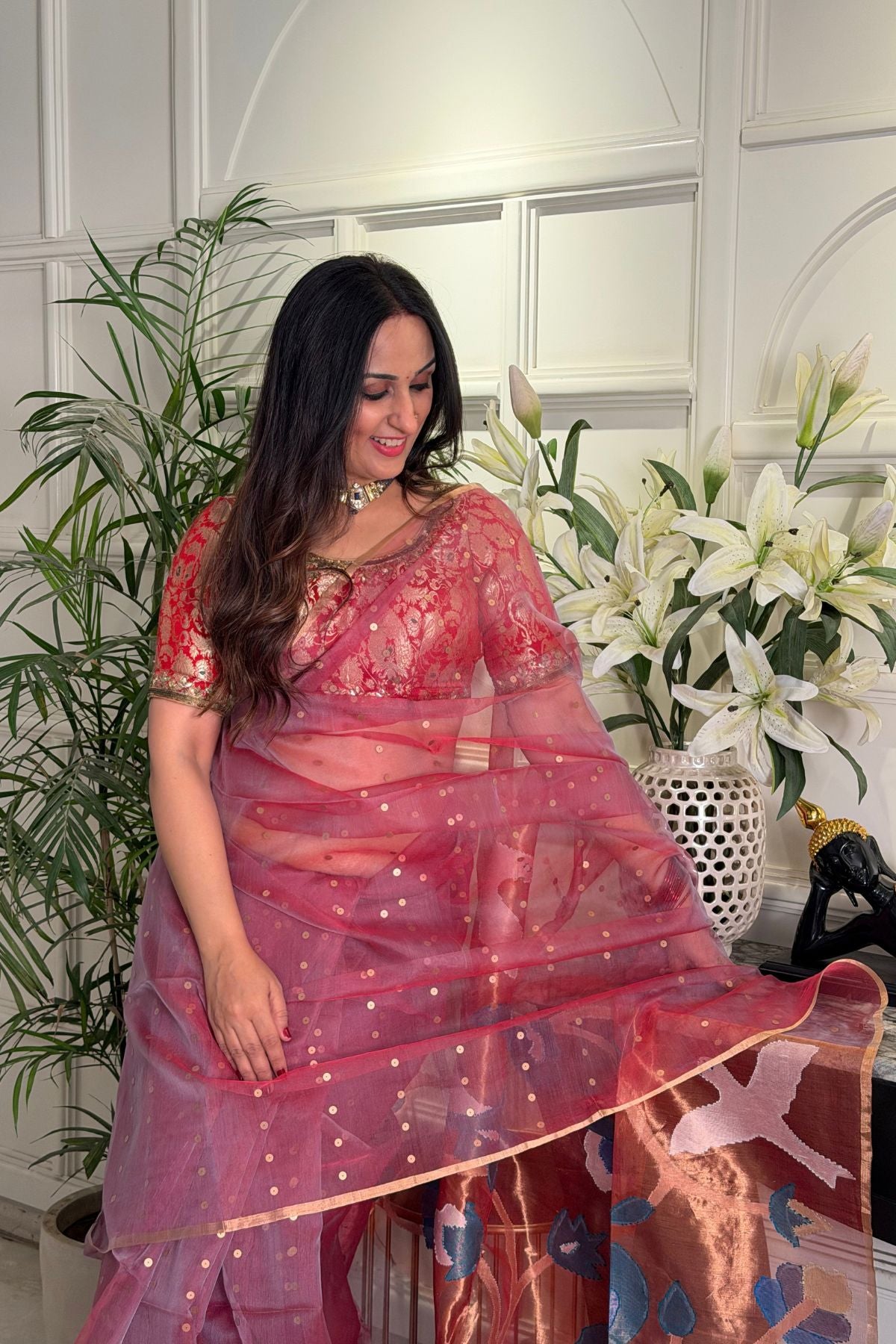Handcrafted Muslin Jamdani Saree!!
