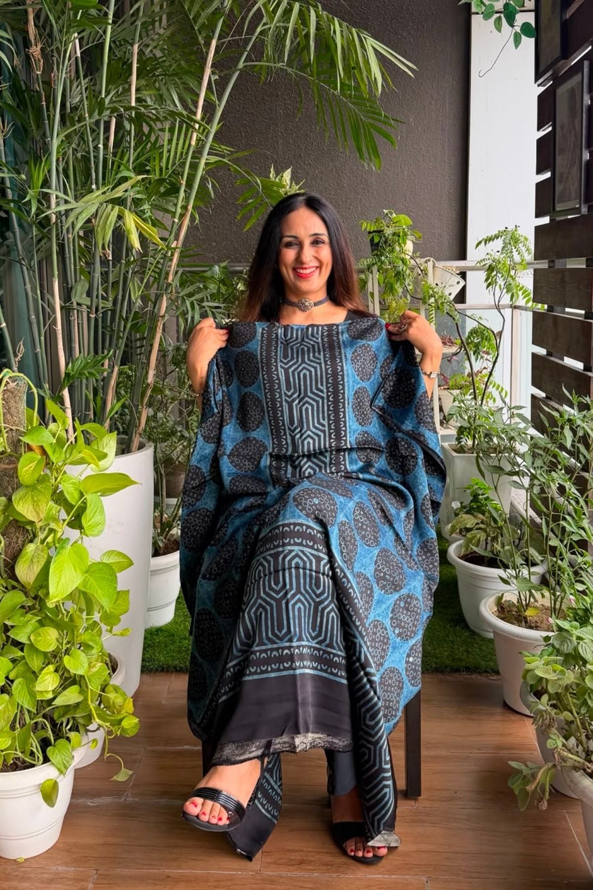Ajrakh kurta fabric on pure modal !!