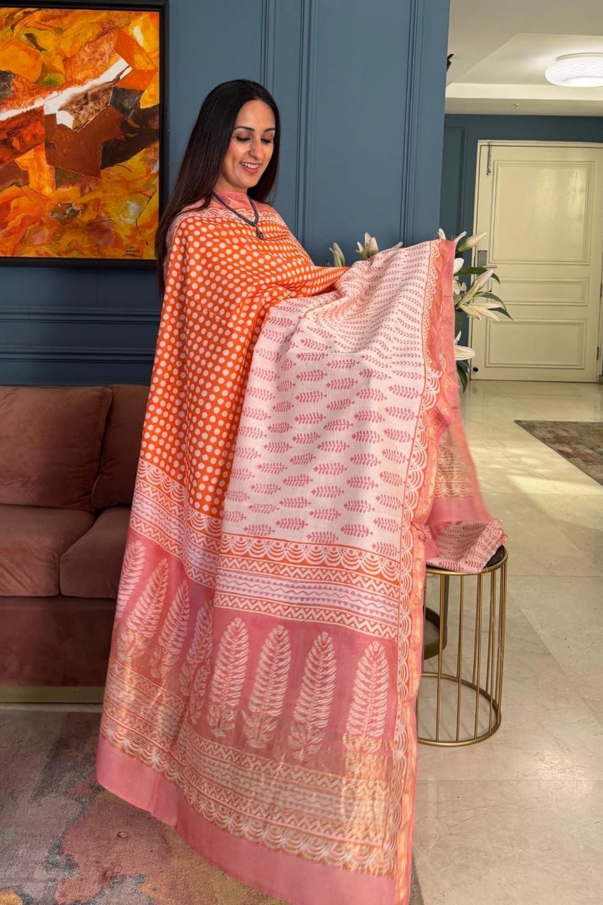 Handblocked Bagh full sets on pure Maheshwari!!