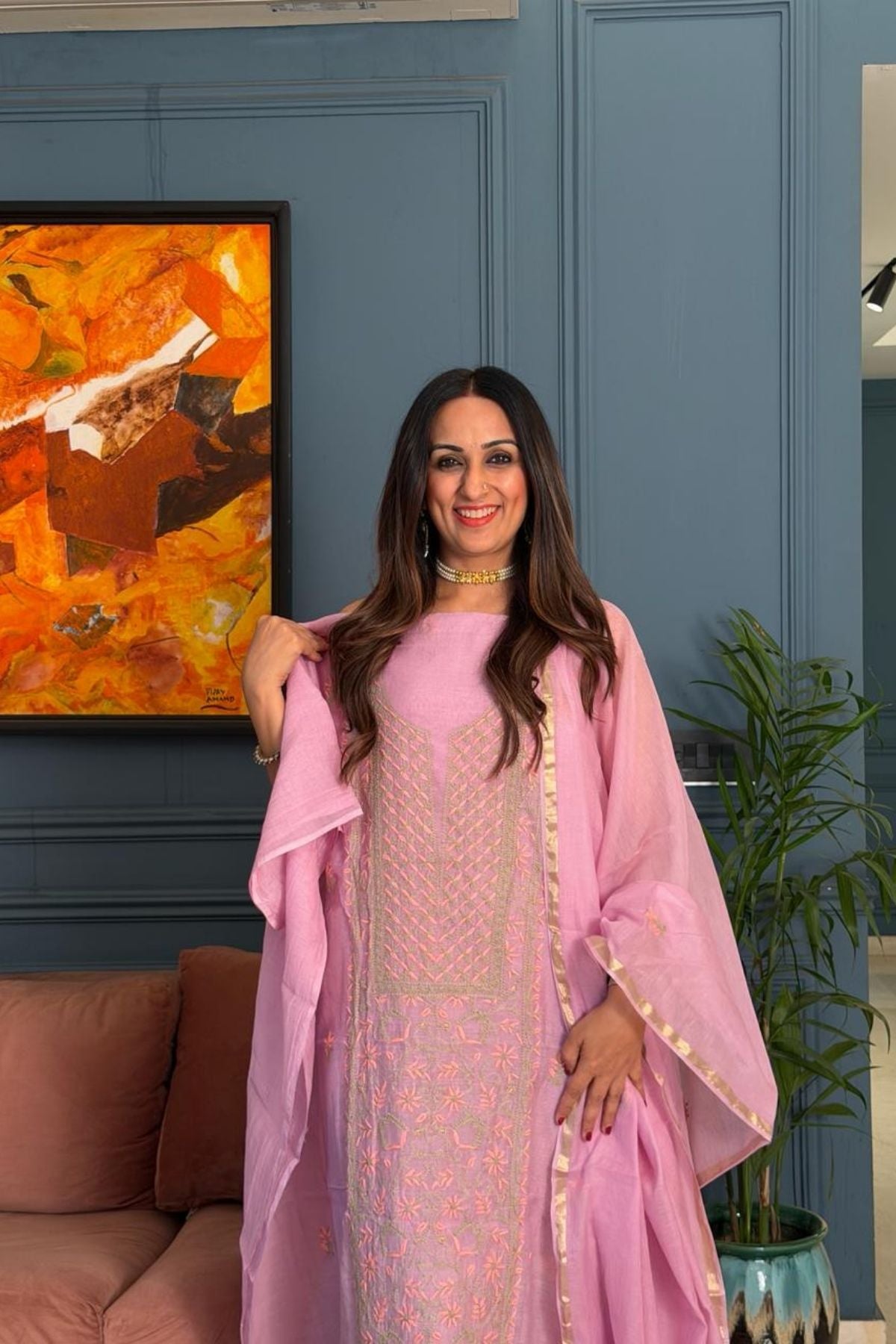 Chikankari on pure Mul cotton!!