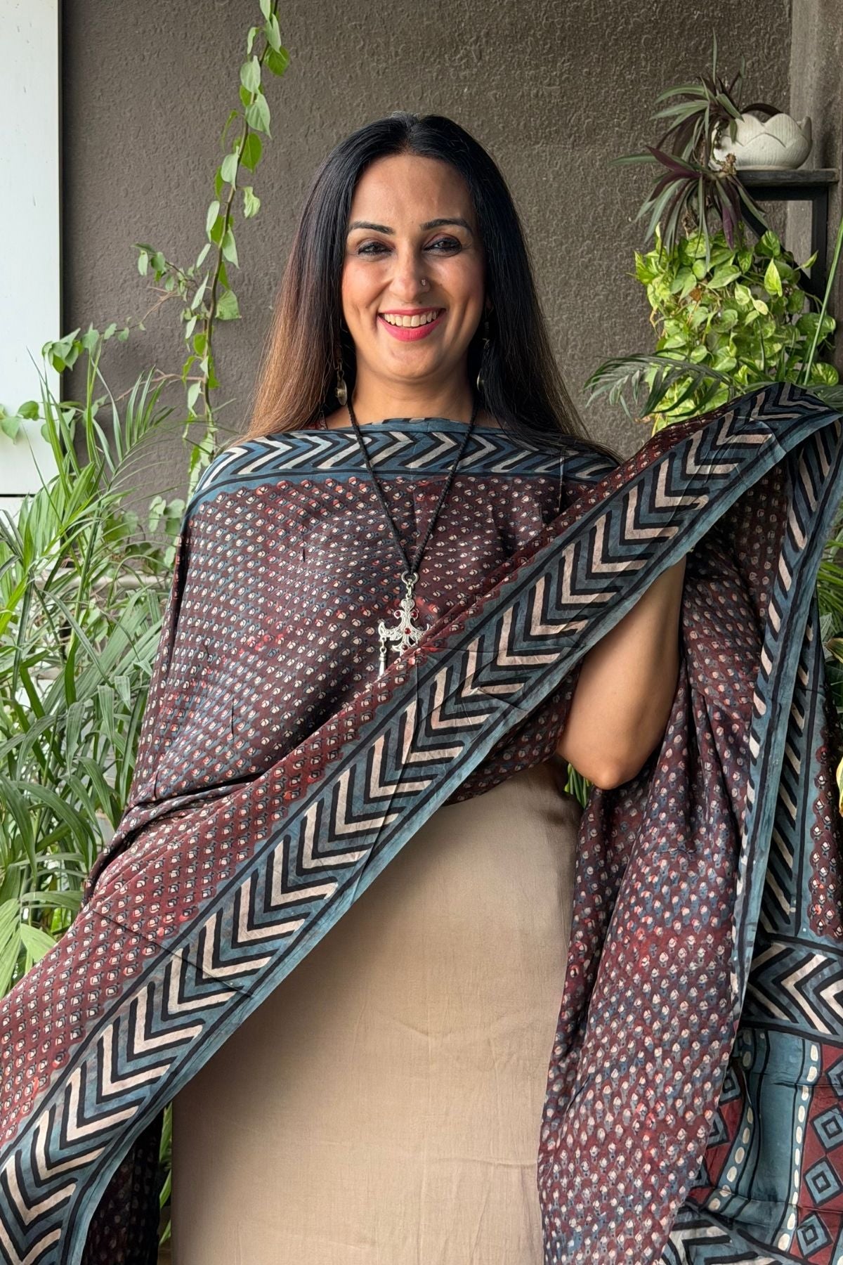 Ombré dyed modal kurta fabric with vegetable Handblock dyed dupatta!!