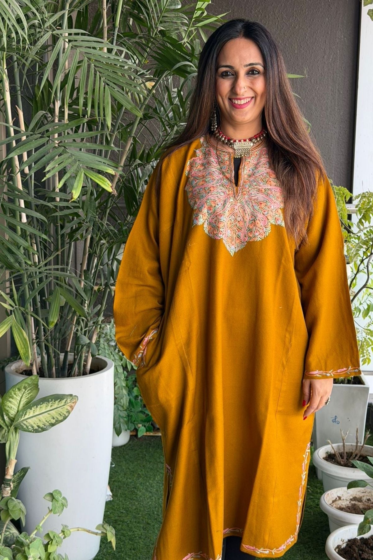 Woollen Kashmiri Phiran with Aari work