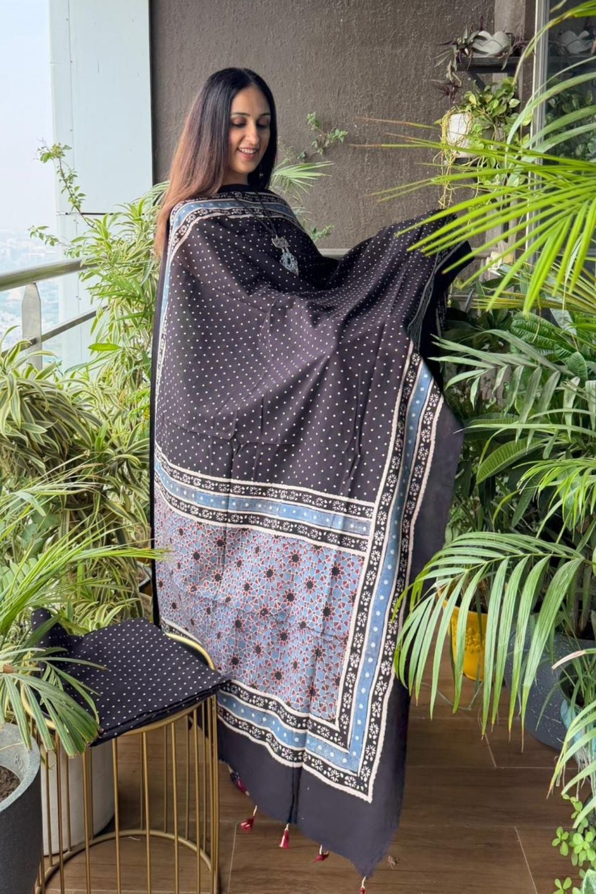 Handblocked Ajrakh Taj cotton full sets!!