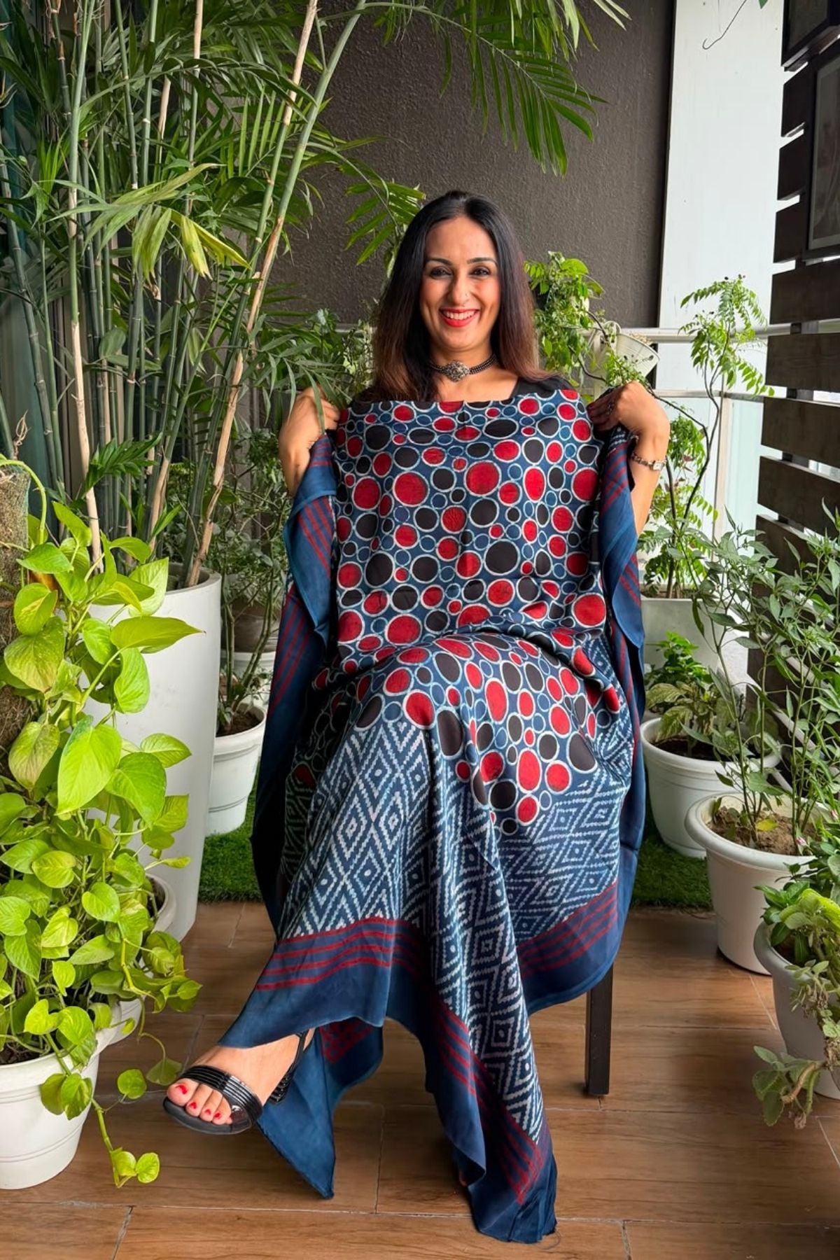 Ajrakh kurta fabric on pure modal !!