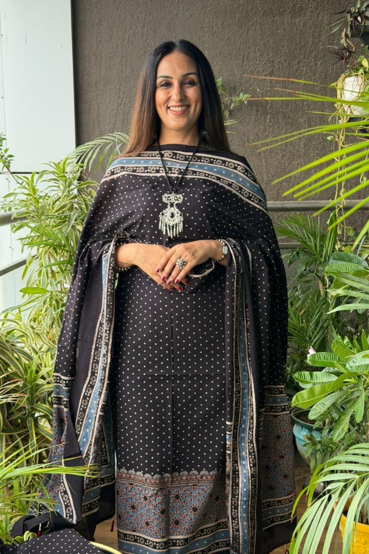 Handblocked Ajrakh Taj cotton full sets!!